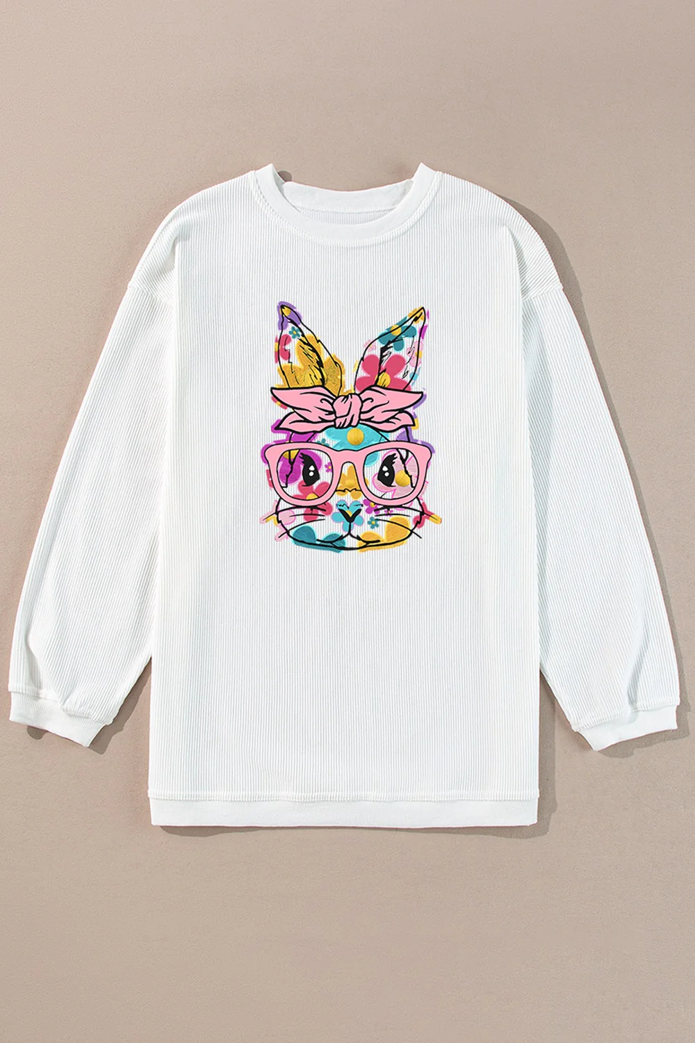 Bunny Graphic Round Neck Sweatshirt - Image 6