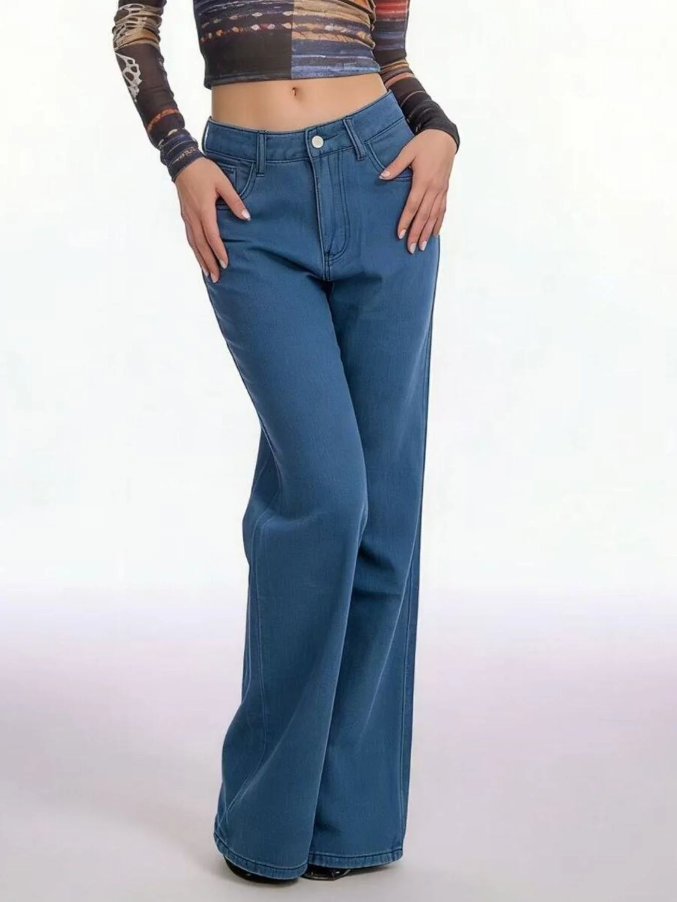 Butterfly Back Wide Leg Jeans - Image 2