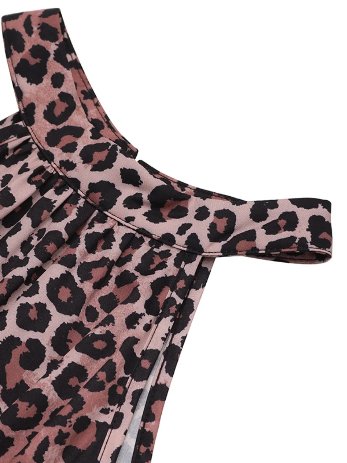 Butterfly Leopard Grecian Neck Maxi Dress - Image 6