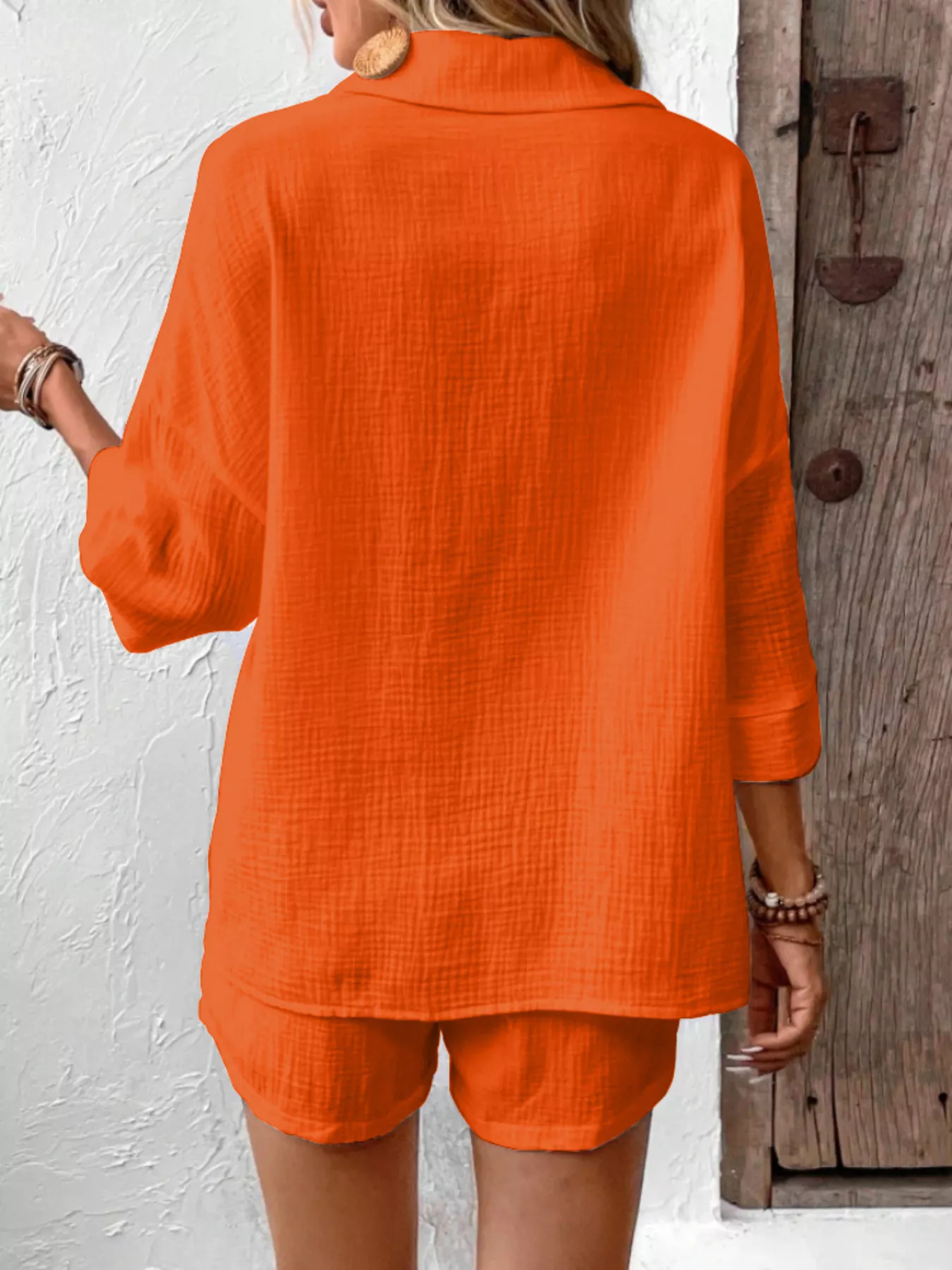 Button Detail Top and Shorts Set - Image 21