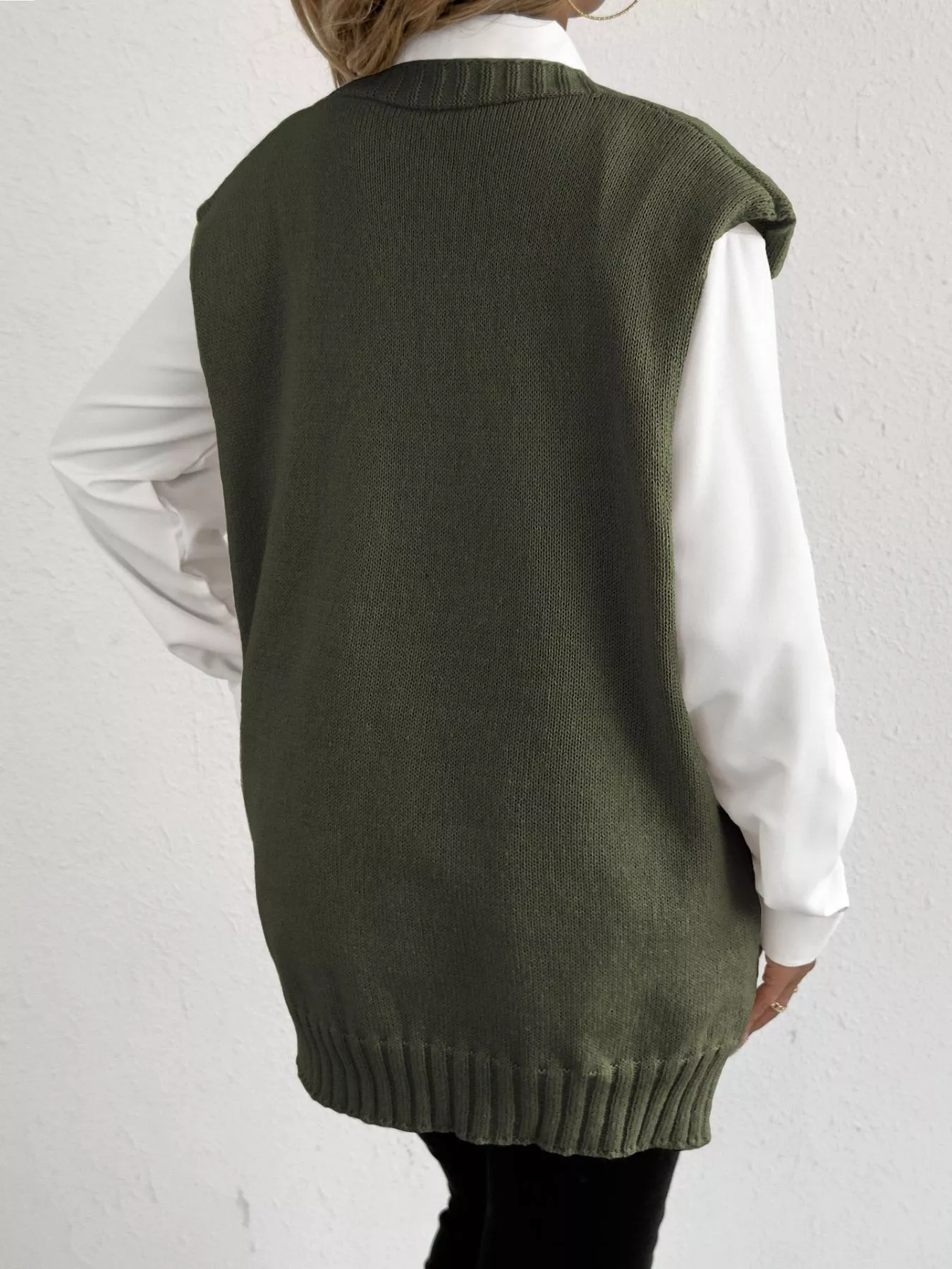 Button-Down Button Up Sweater Vest - Image 12