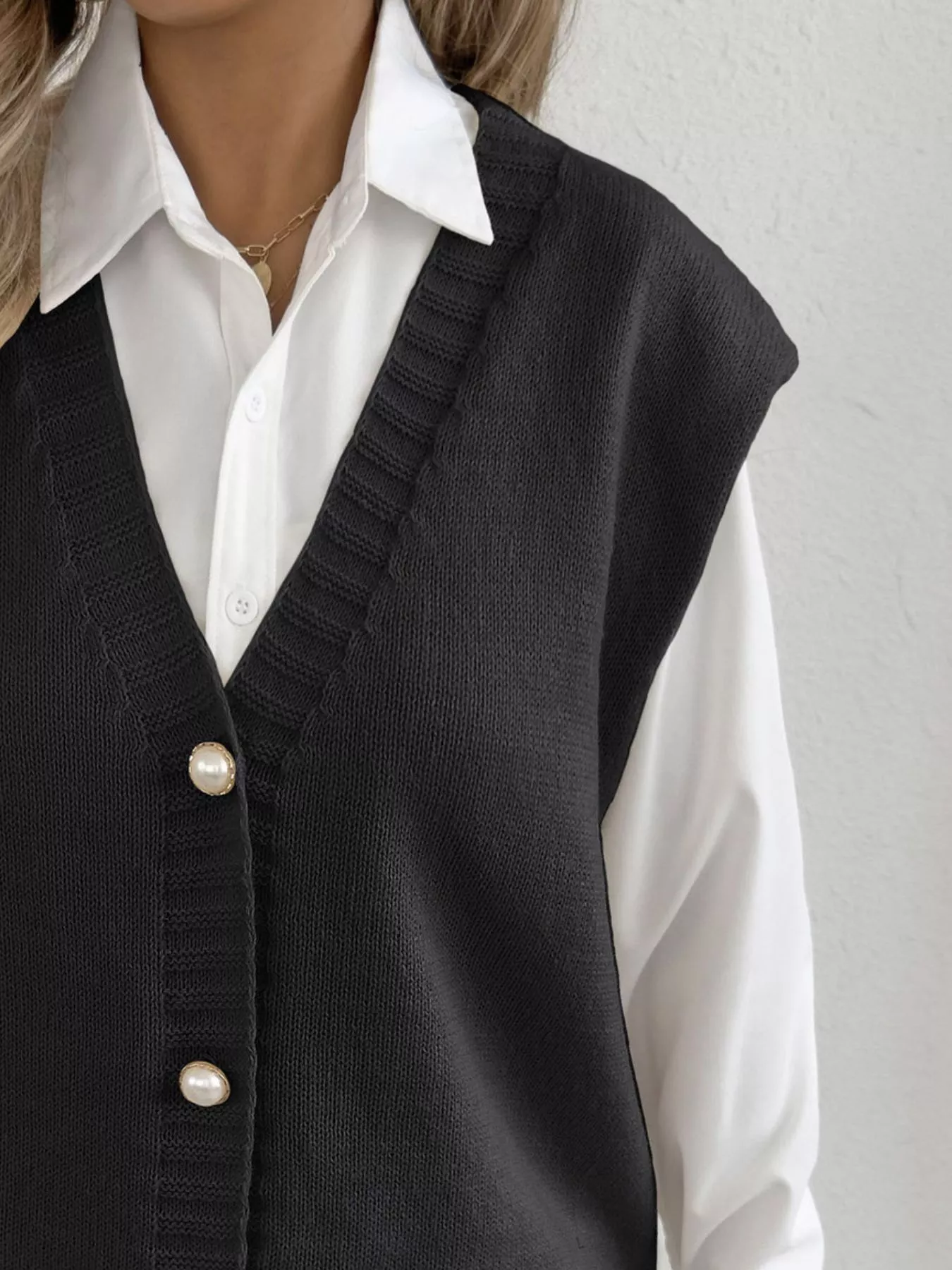 Button-Down Button Up Sweater Vest - Image 16