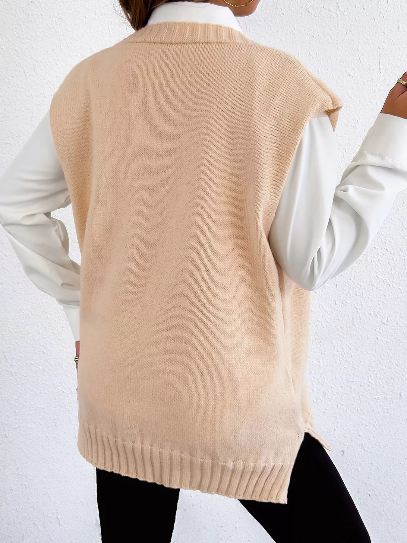 Button-Down Button Up Sweater Vest - Image 7