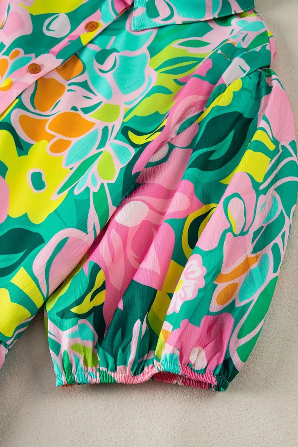 Button Down Floral Puff Sleeve Babydoll Dress - Image 15