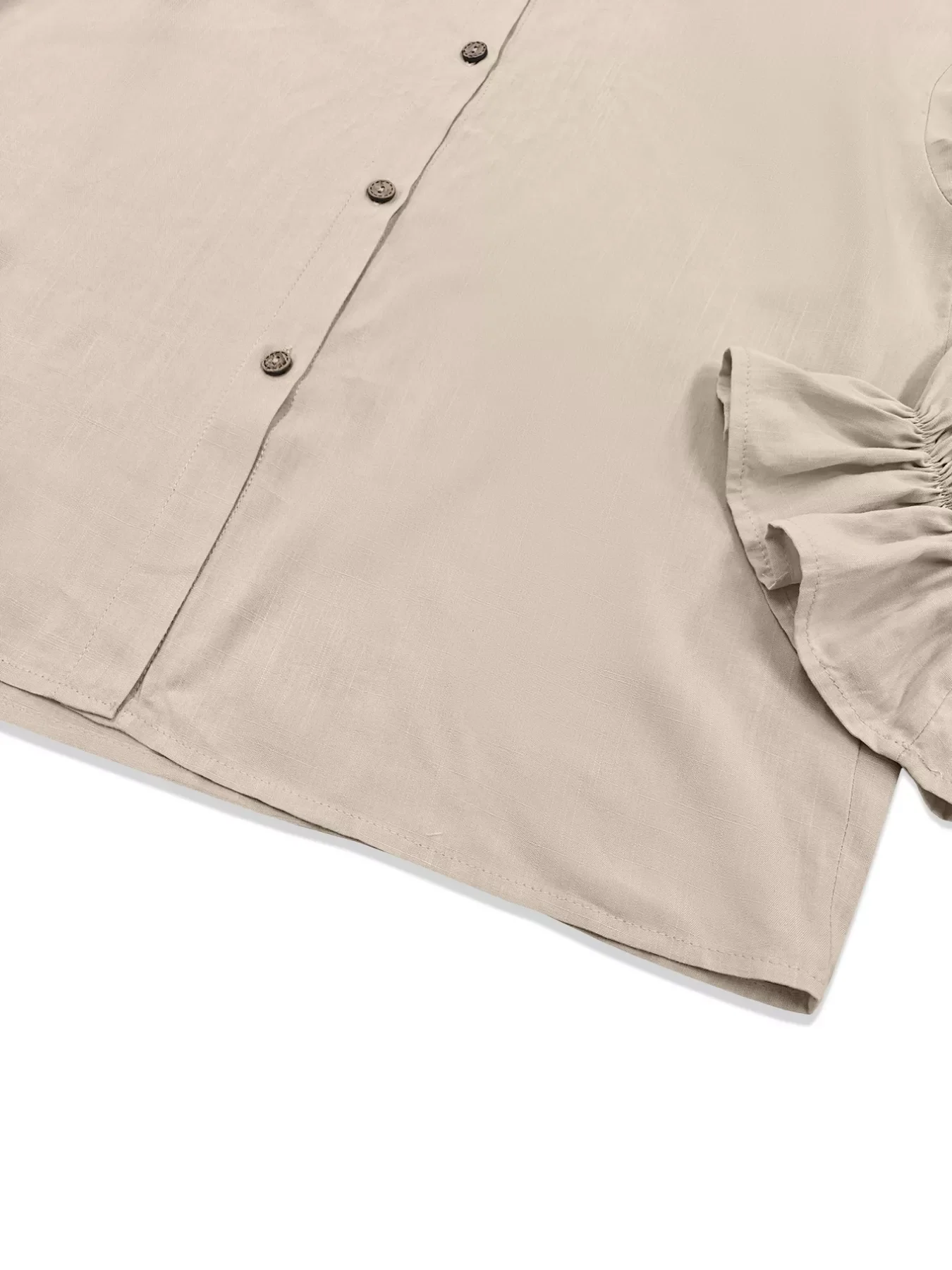 Button-Down Flounce Sleeve Shirt - Image 4