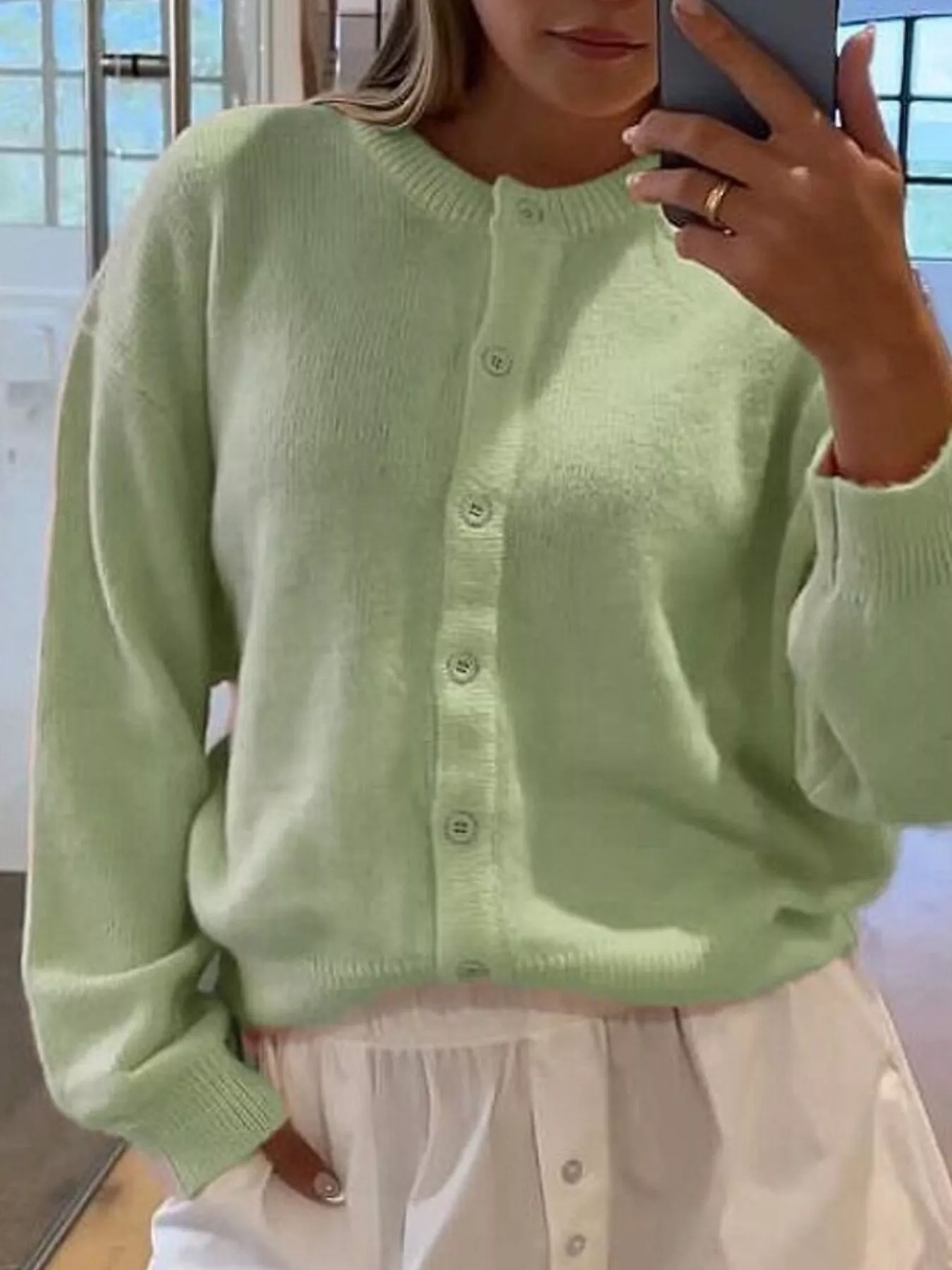 Button-Down Knit Cardigan - Image 8