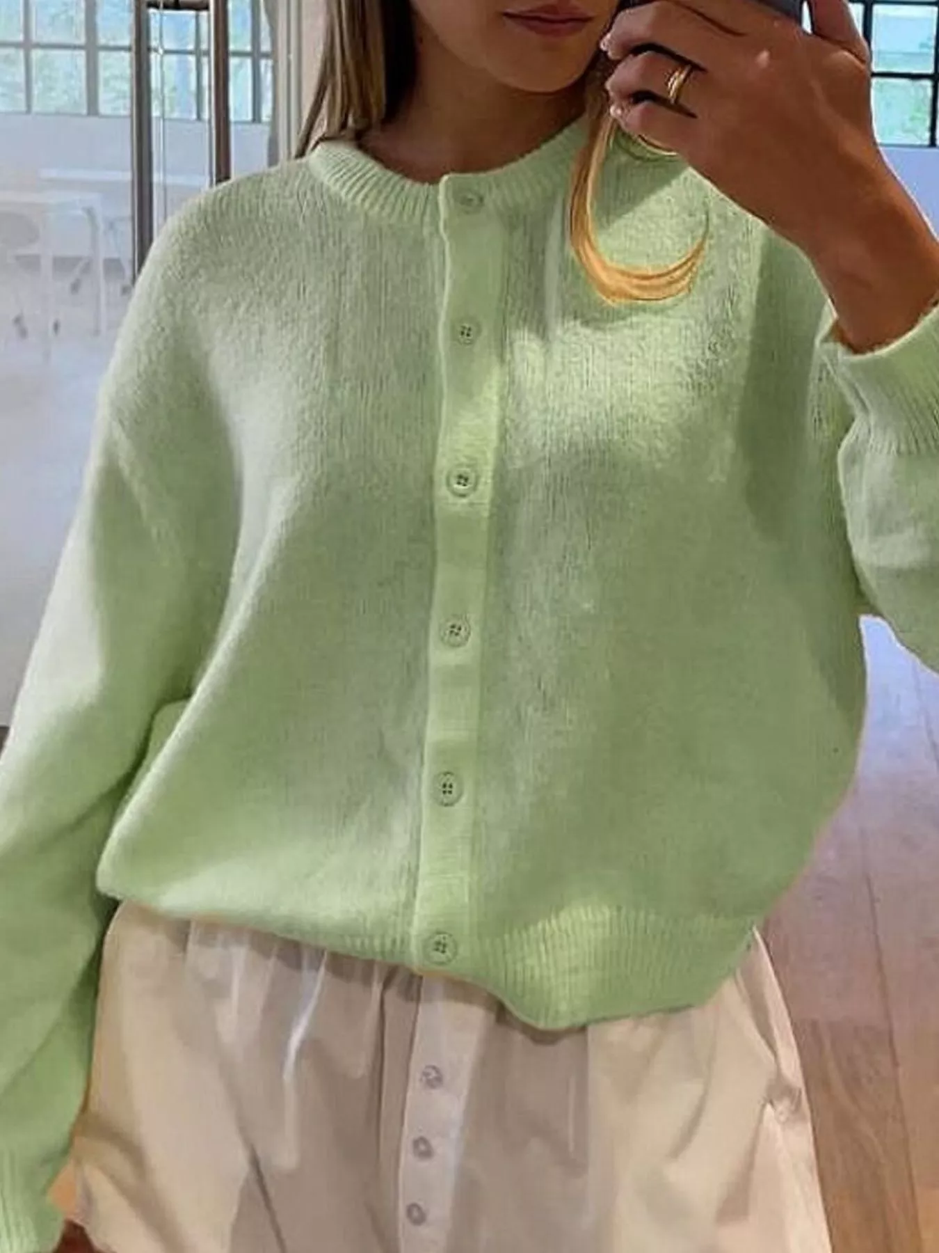 Button-Down Knit Cardigan - Image 9