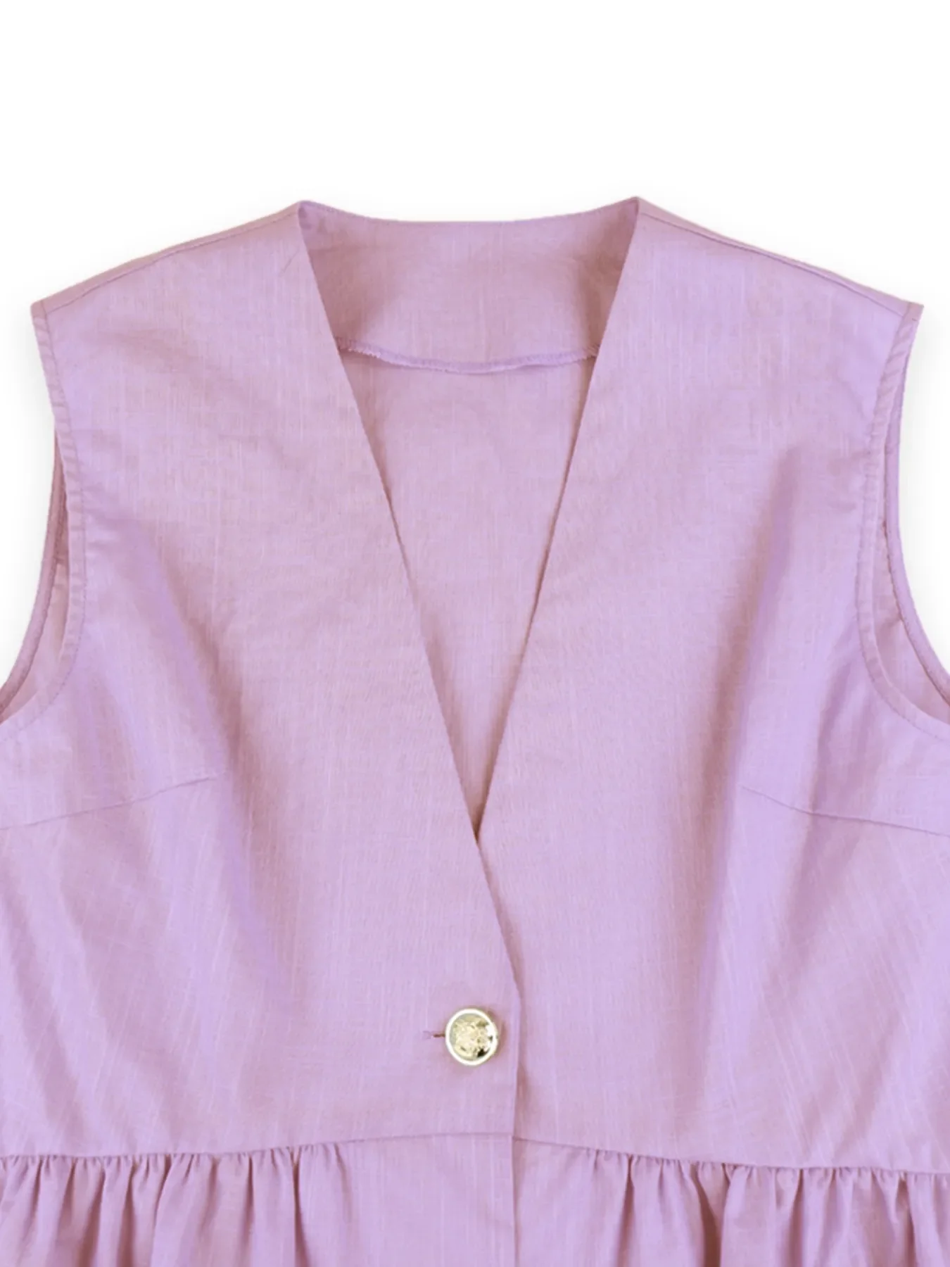 Button Down Peplum Vest and Pants Set - Image 6
