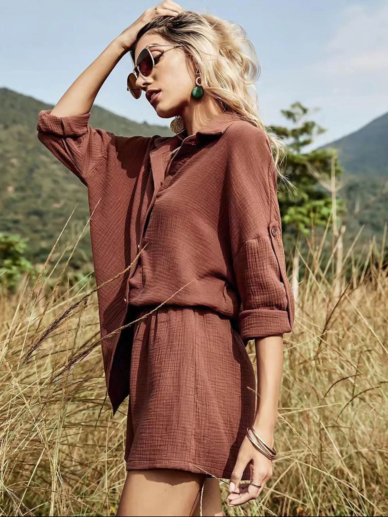 Button Down Shirt and Shorts Set - Image 5