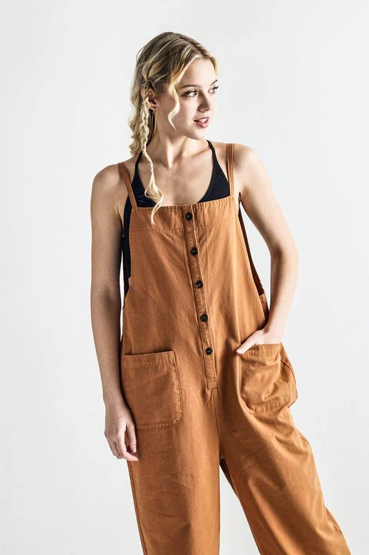 Button Down Sleeveless Overall Jumpsuit - Image 7