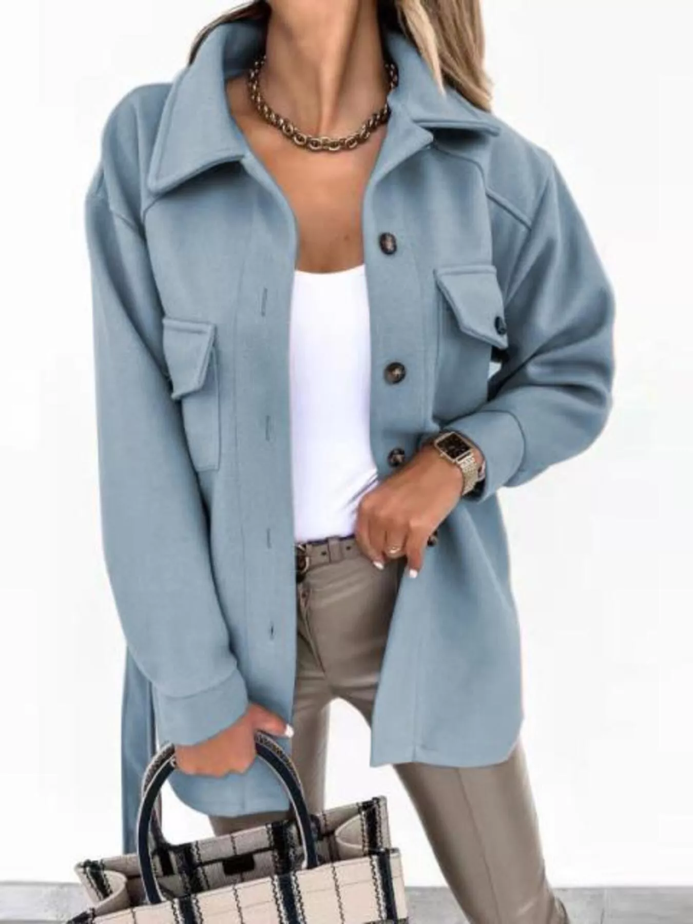 Button-Down Tie Waist Coat - Image 18