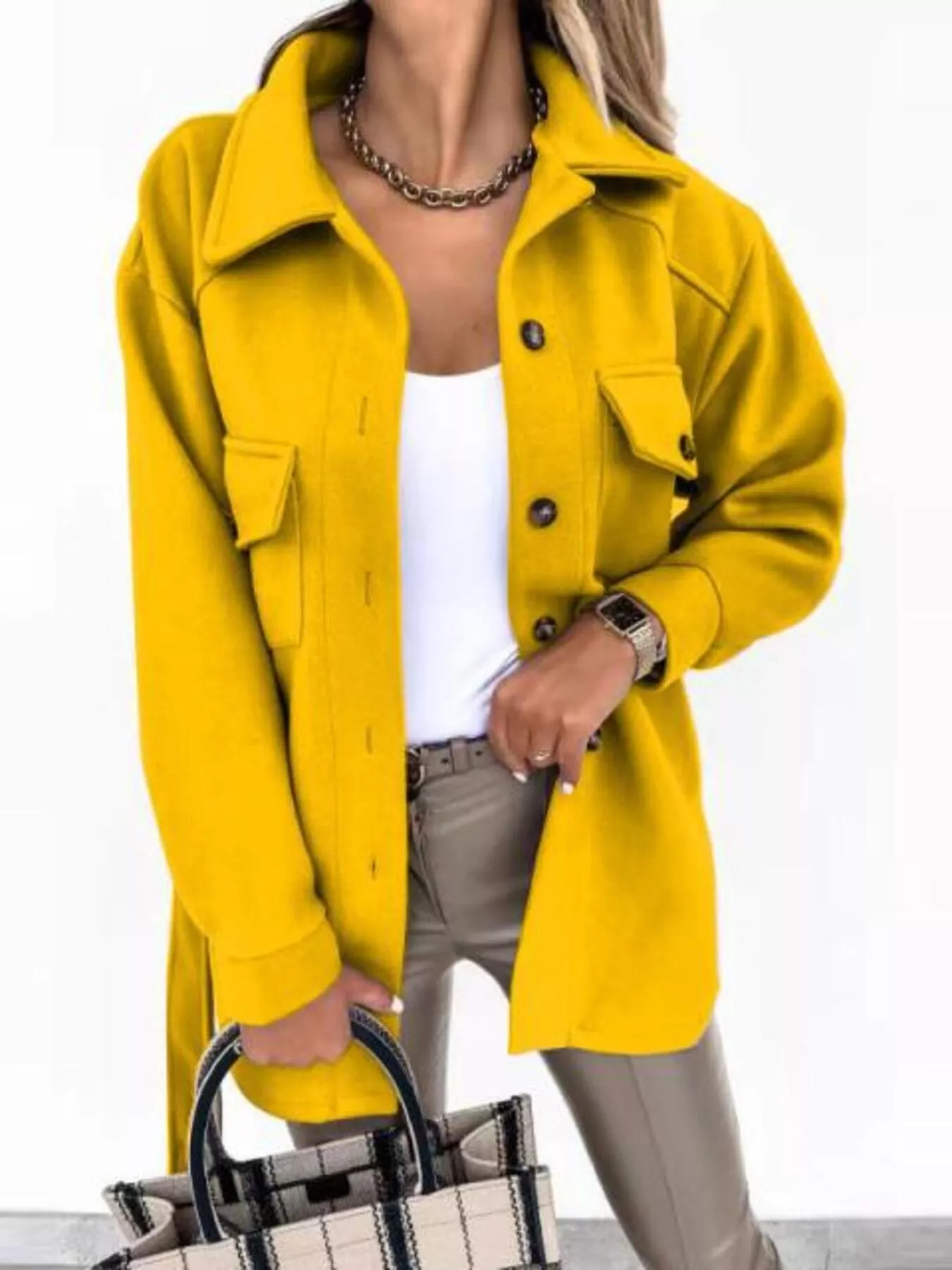 Button-Down Tie Waist Coat - Image 8