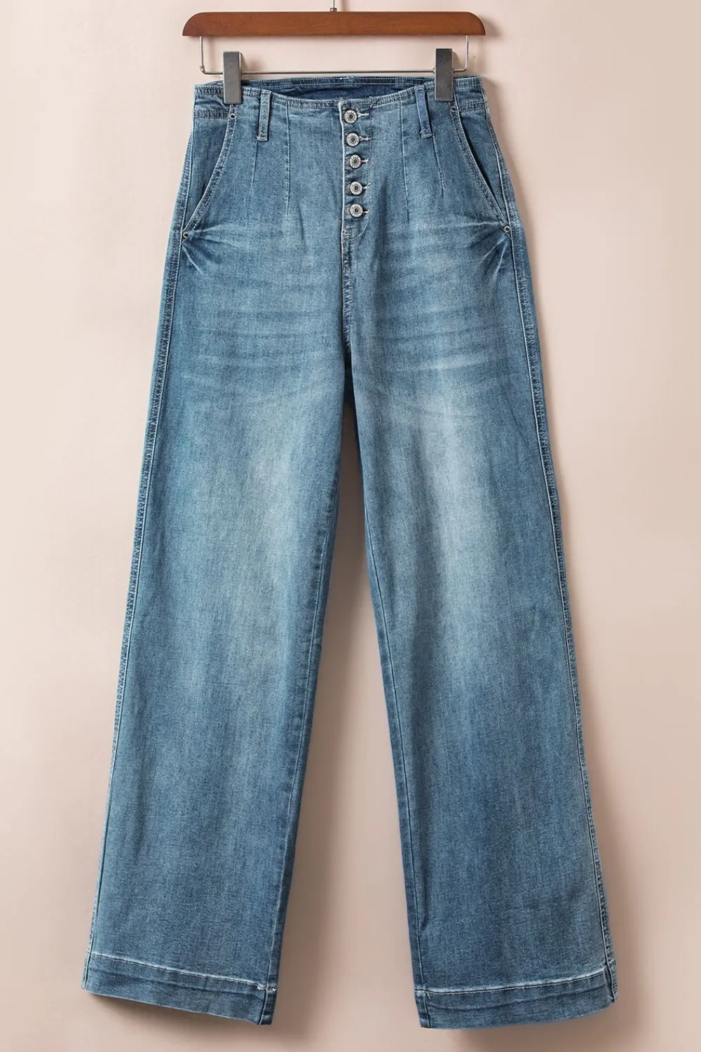 Button Fly High Waist Jeans - Image 5