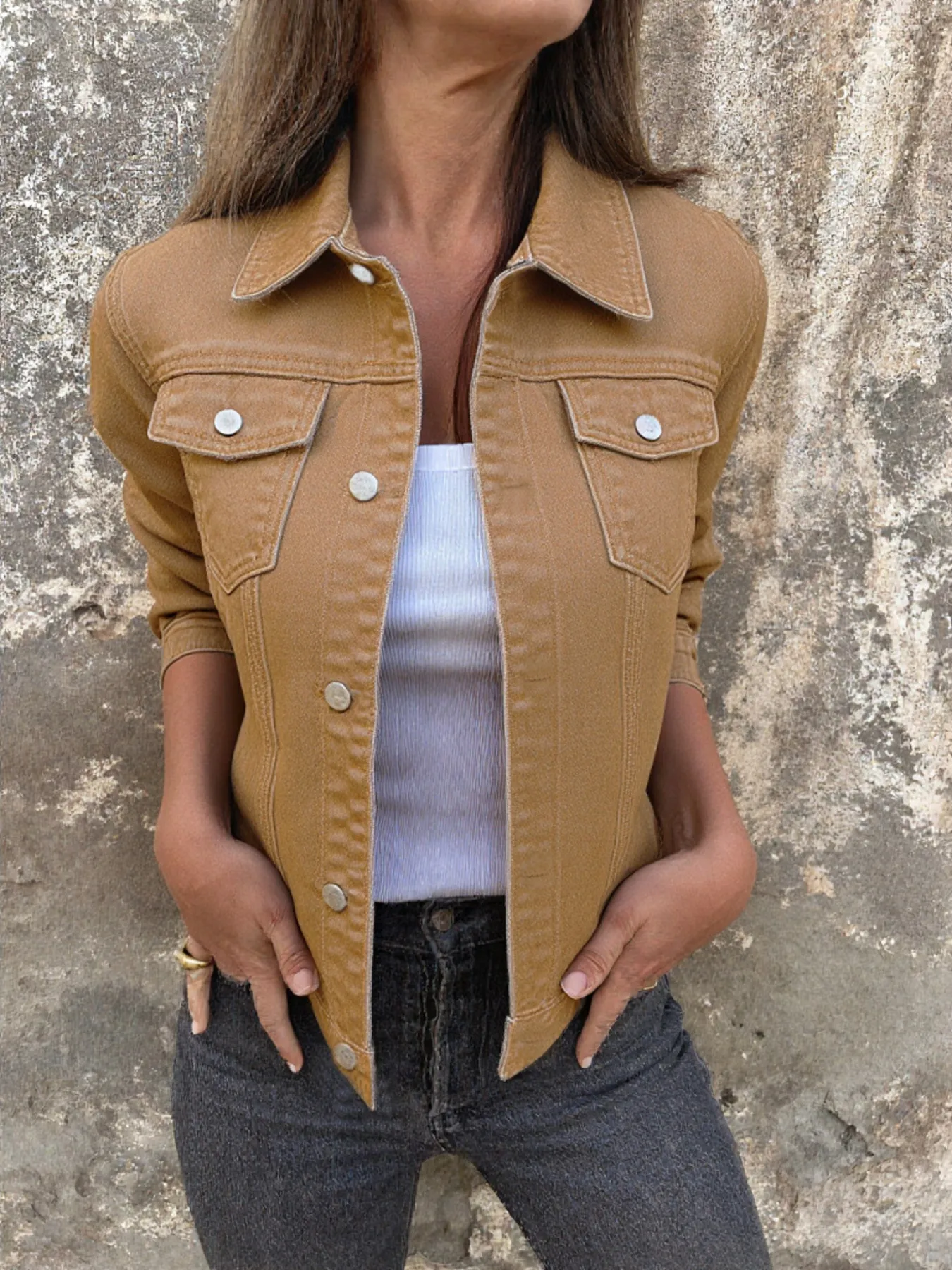 Button Front Closure Denim Jacket - Image 25