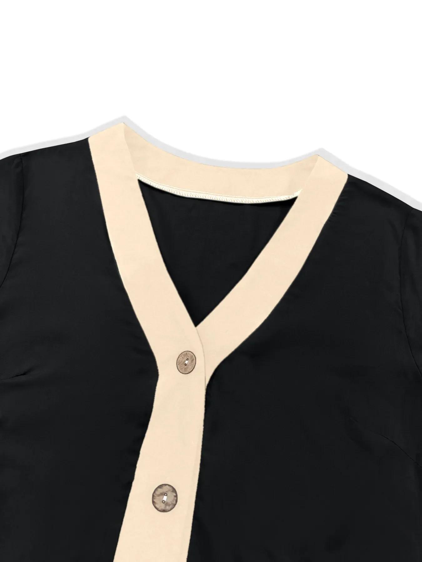 Button-Front Contrast Trim Midi Dress - Image 18