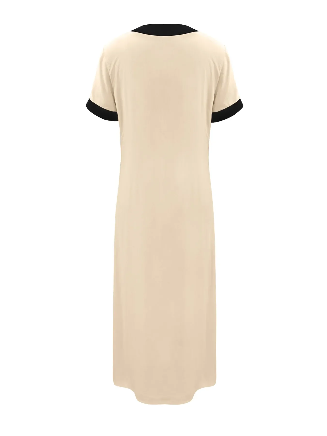 Button-Front Contrast Trim Midi Dress - Image 8