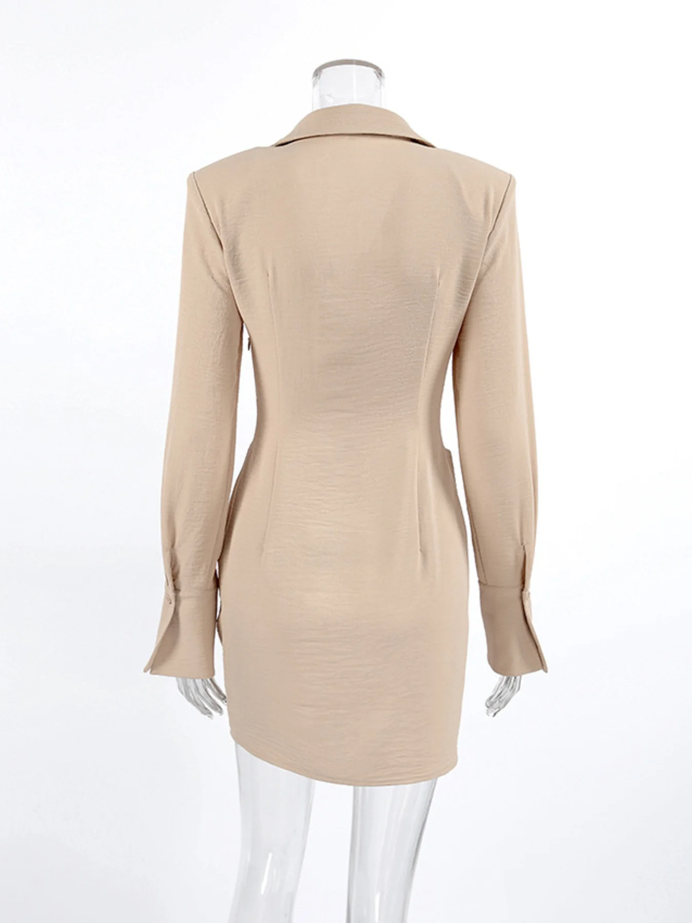 Button Front Long Sleeve Shirt Dress - Image 6