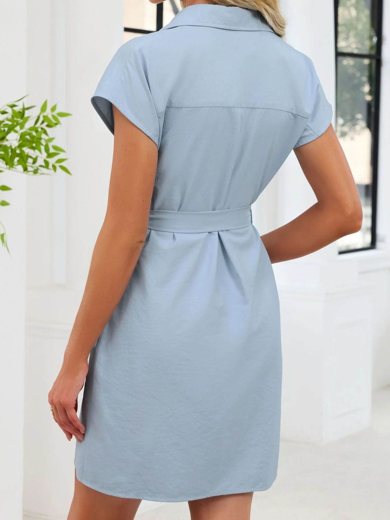 Button Front Short Sleeve Dress - Image 4