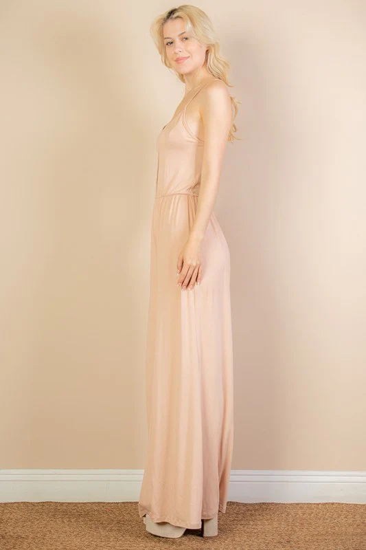 Button Front Wide Leg Jumpsuit - Image 8