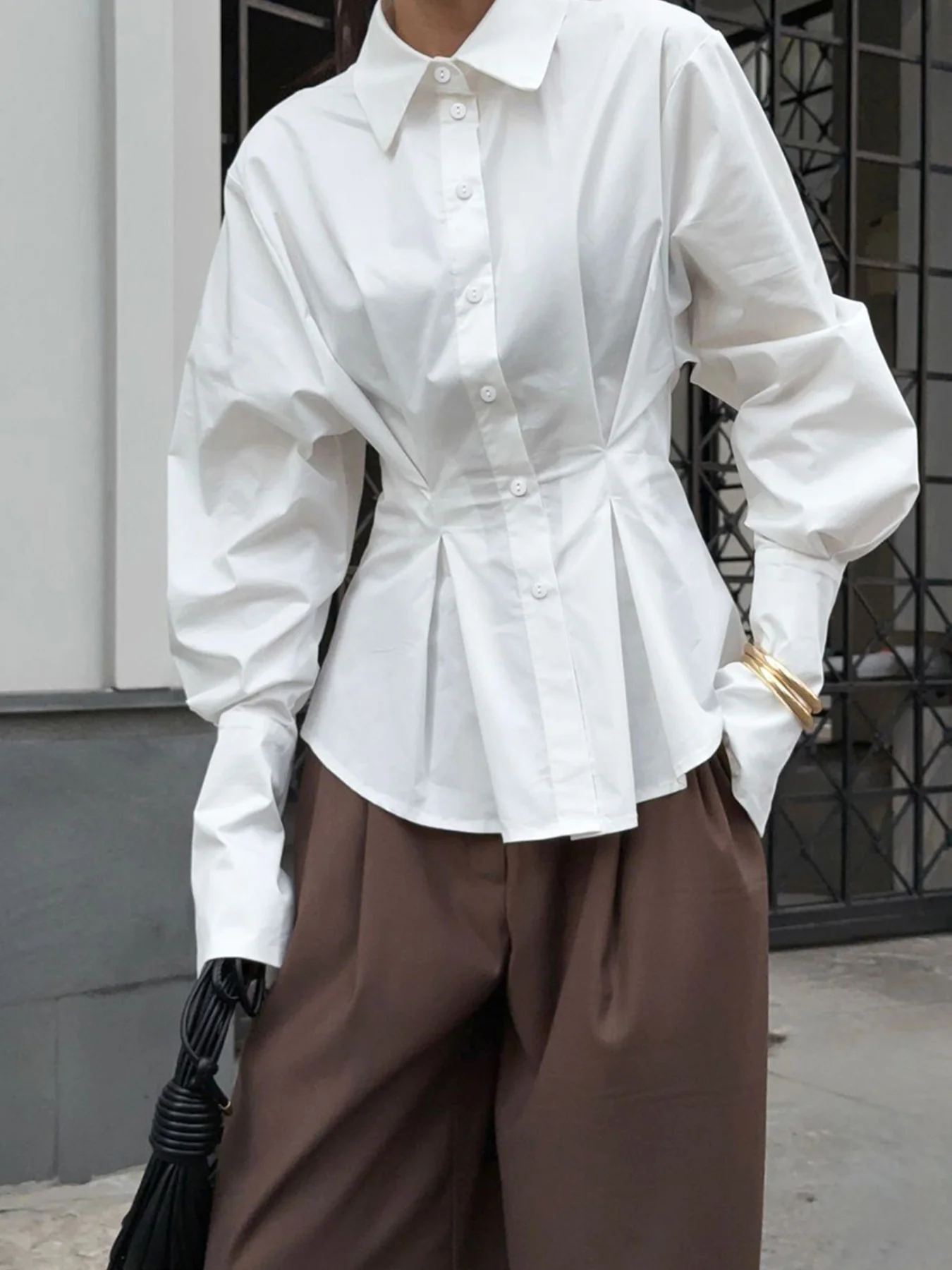 Button Up Cuff Detail Shirt - Image 2