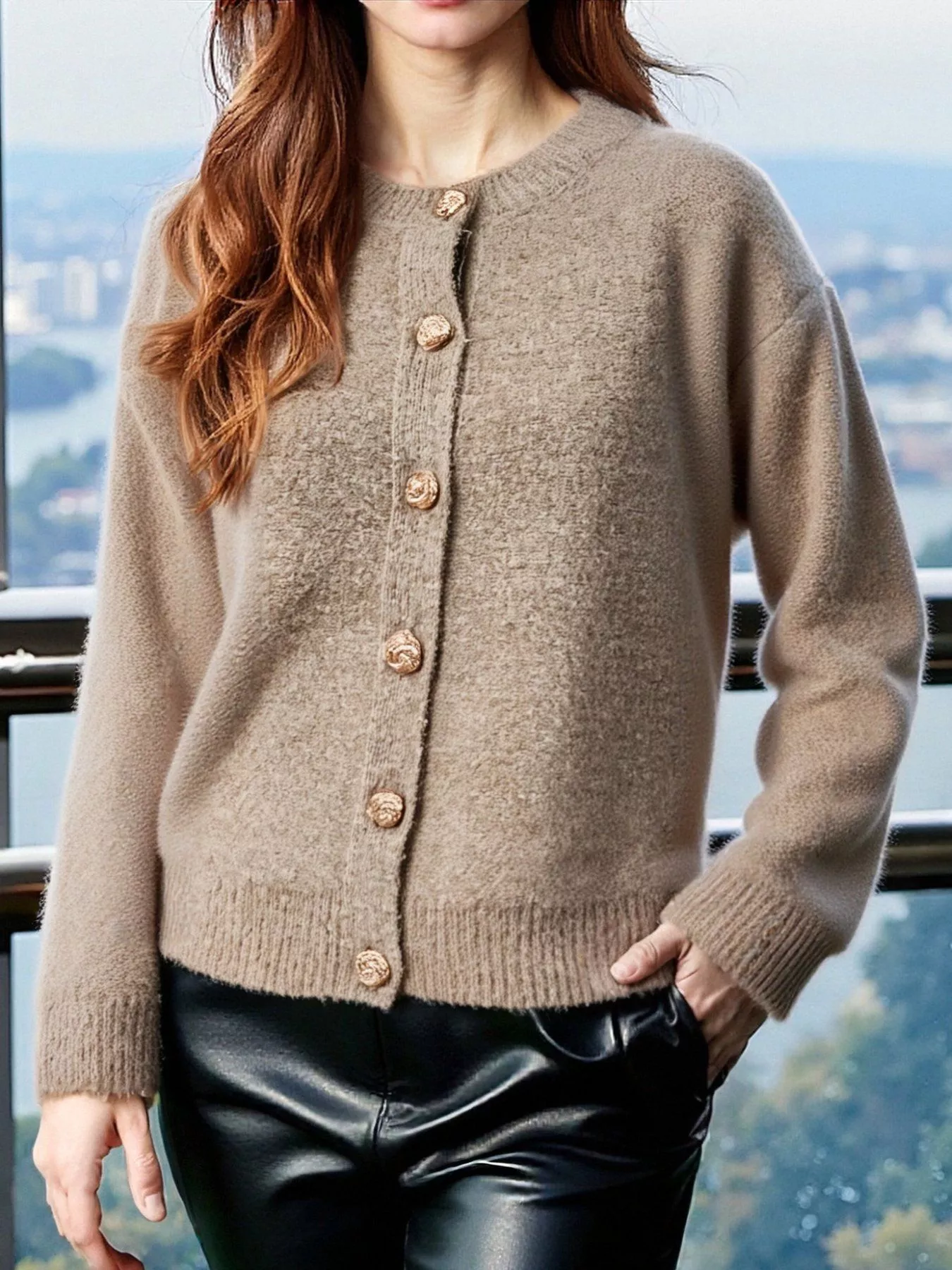 Button-Up Drop Shoulder Cardigan - Image 5