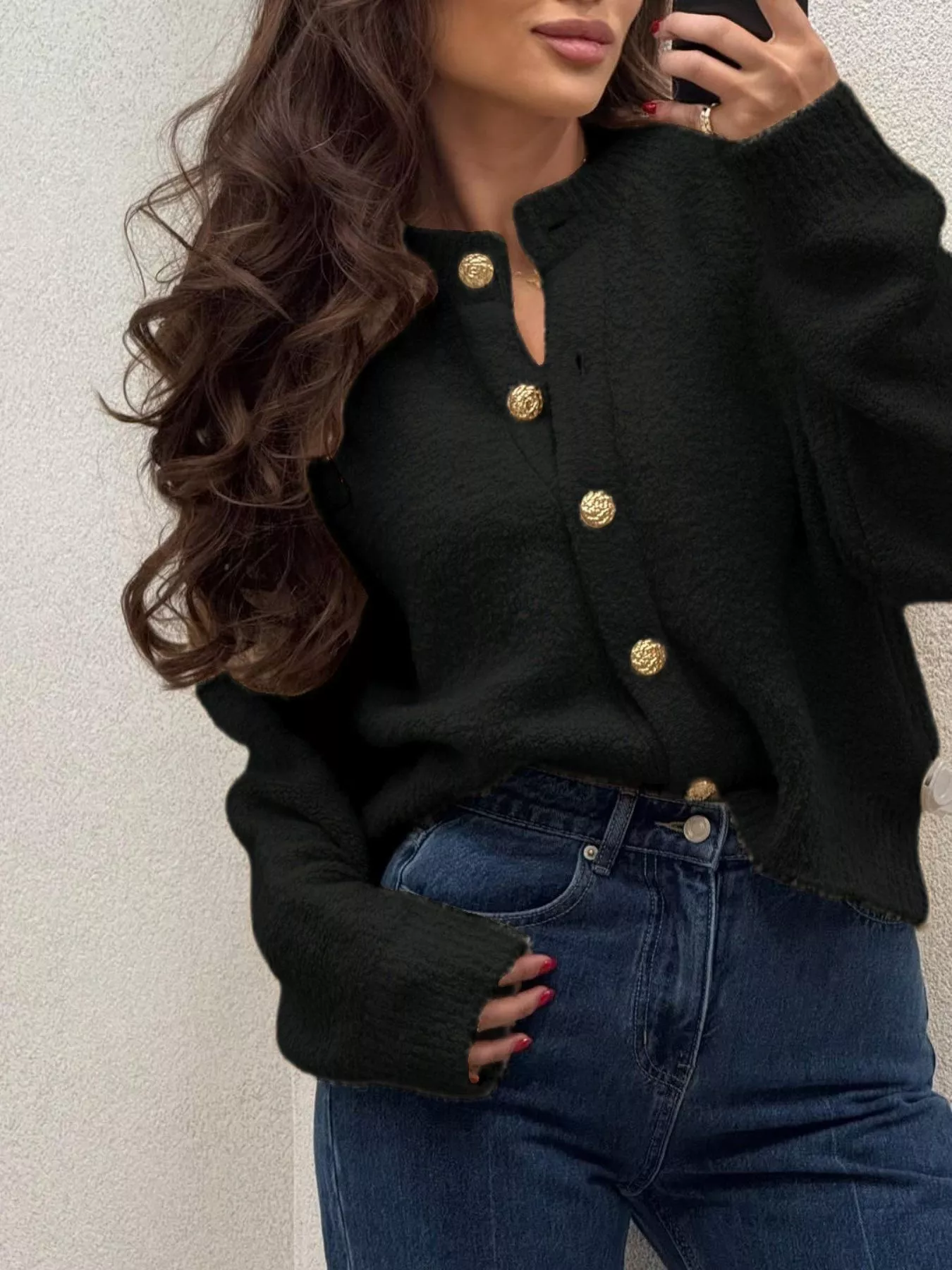 Button-Up Drop Shoulder Cardigan - Image 8
