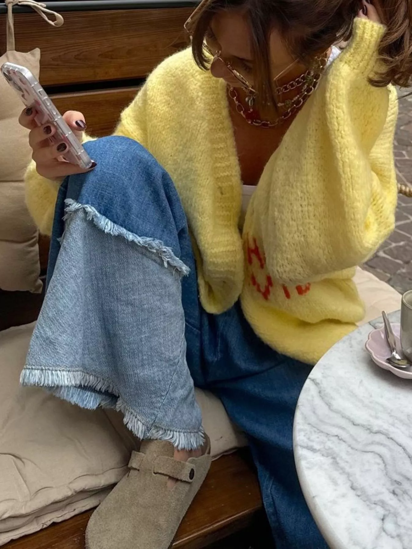 Button Up Dropped Shoulder Cardigan - Image 3
