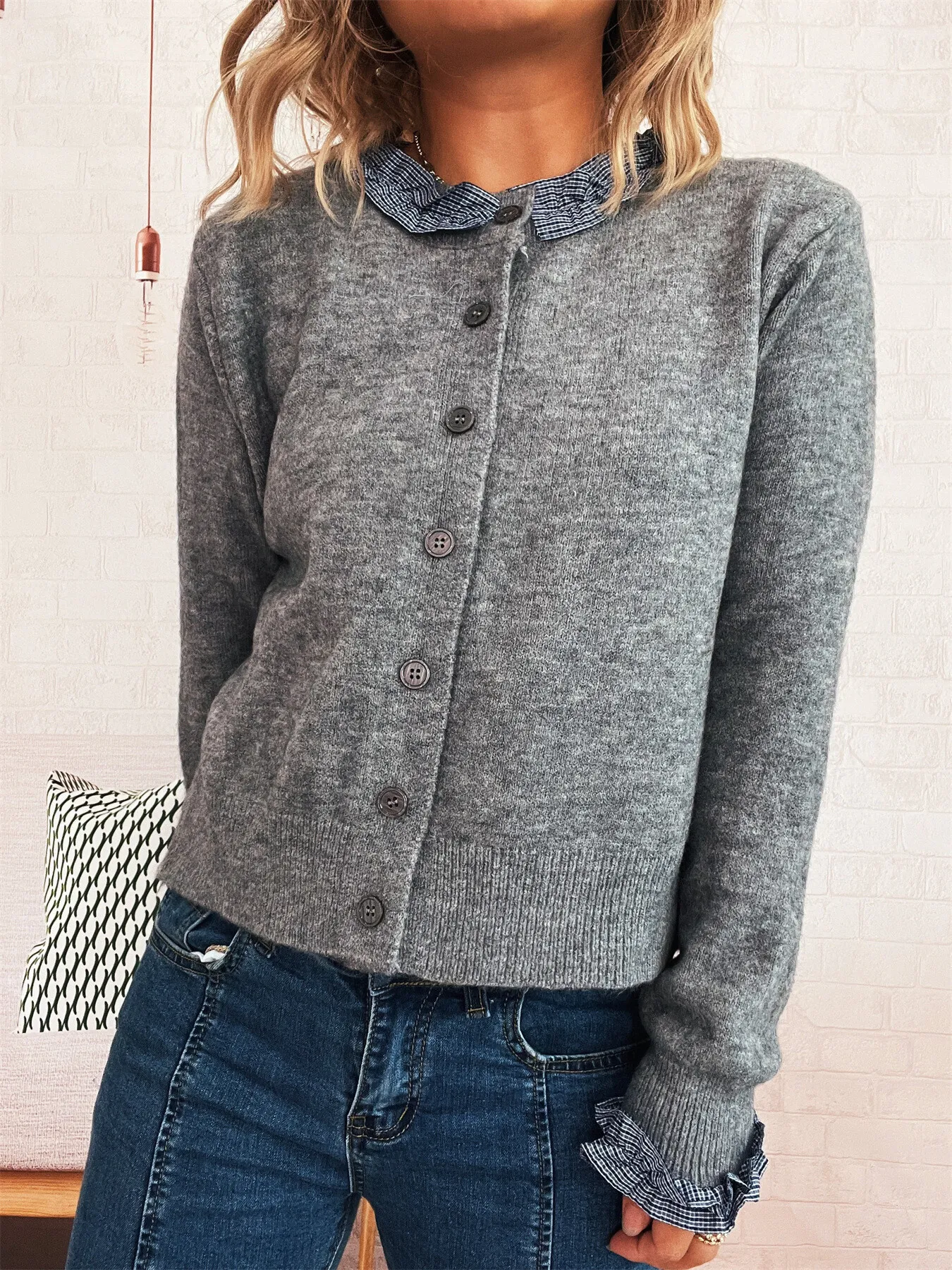 Button Up Long Sleeve Cardigan - Image 3