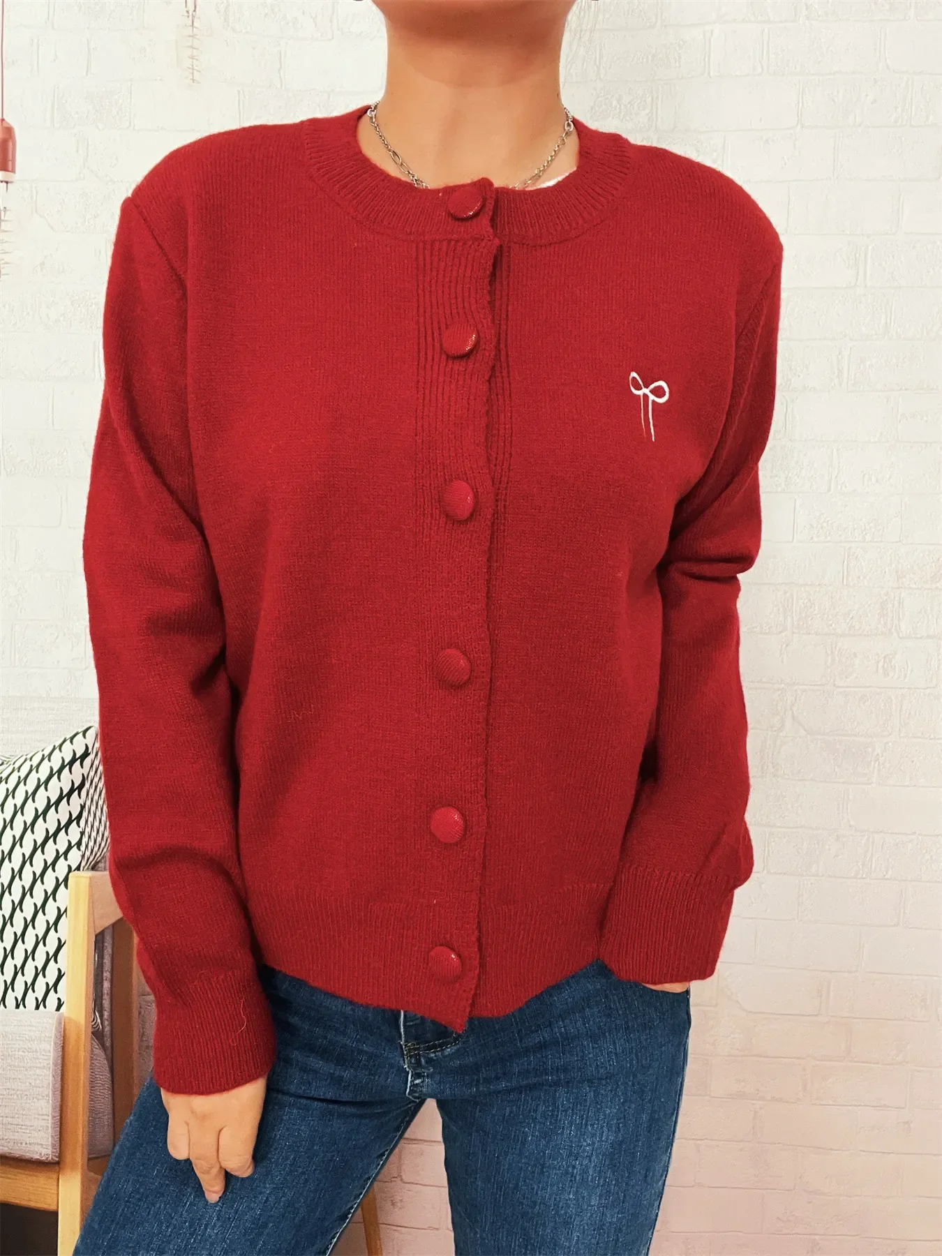 Button-Up Long Sleeve Cardigan - Image 8