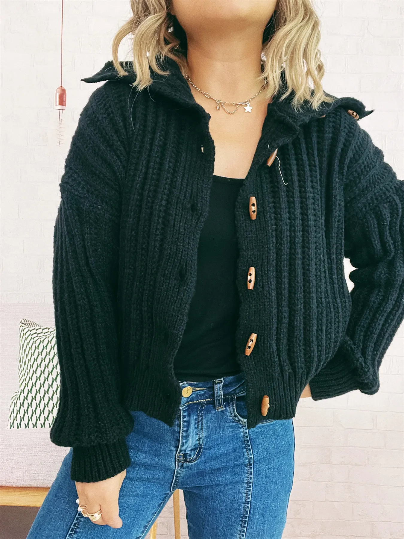Button Up Long Sleeve Cardigan - Image 7