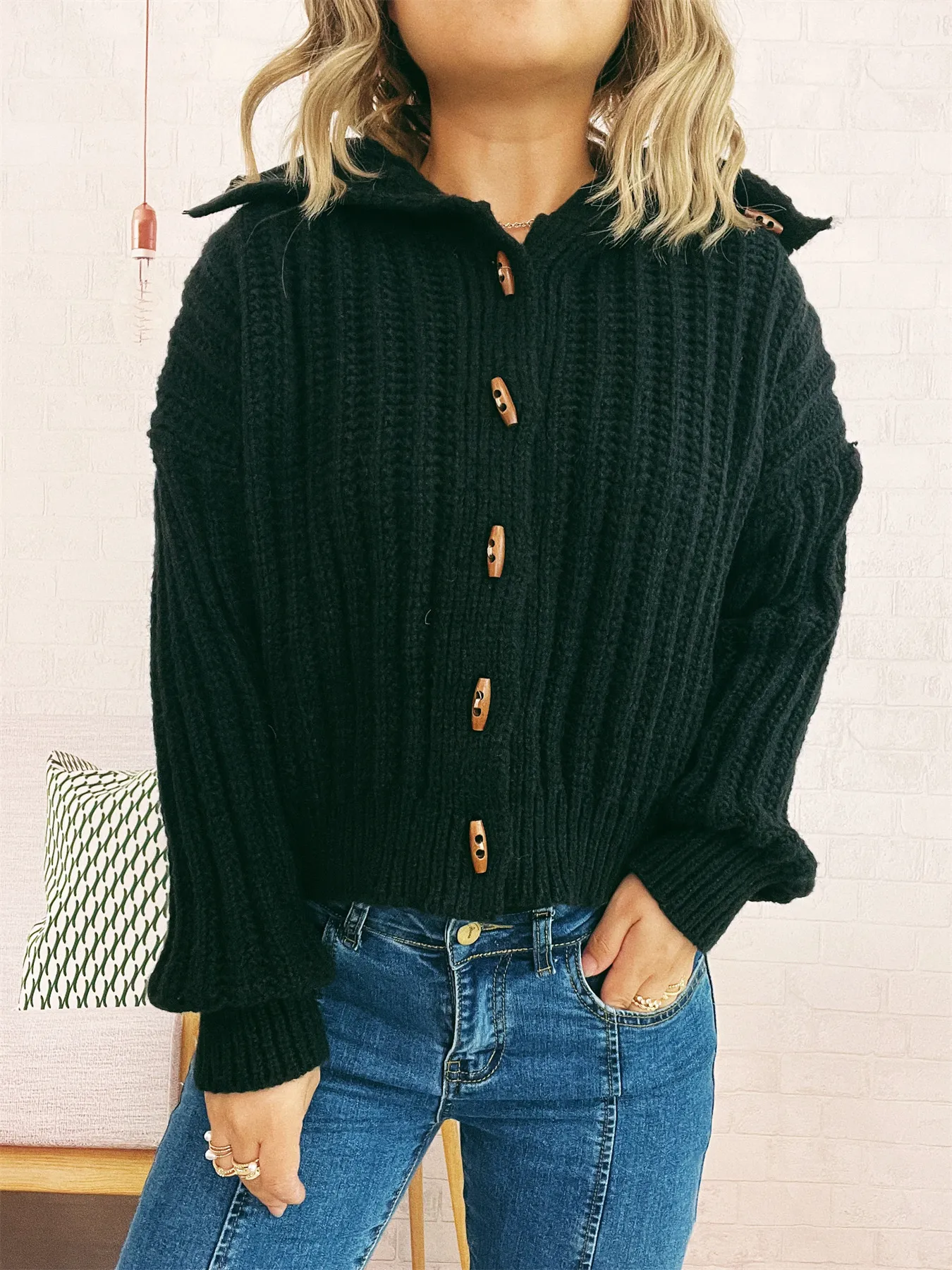 Button Up Long Sleeve Cardigan - Image 9