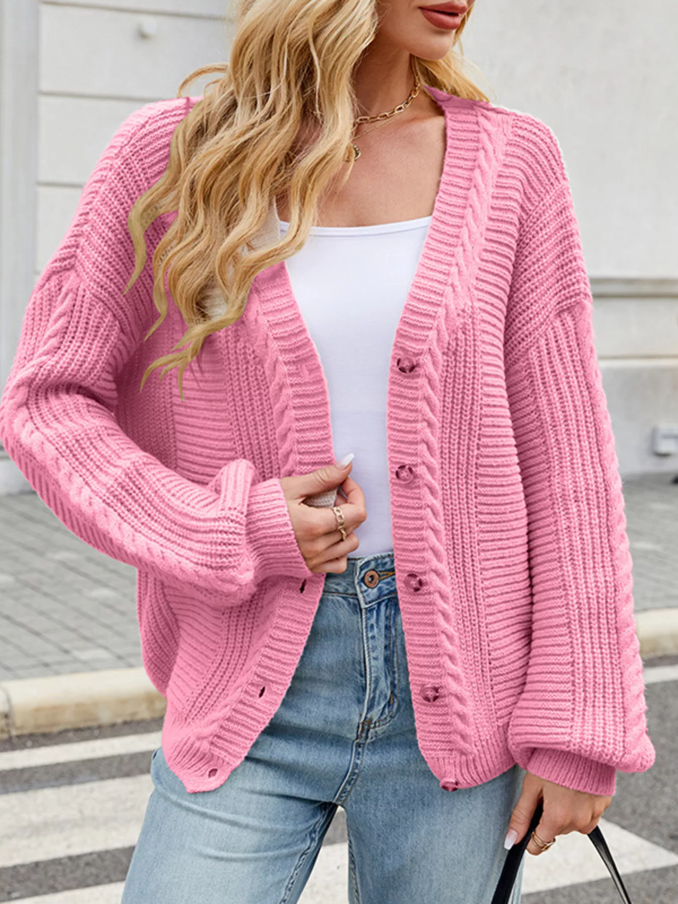 Button Up Long Sleeve Cardigan - Image 19