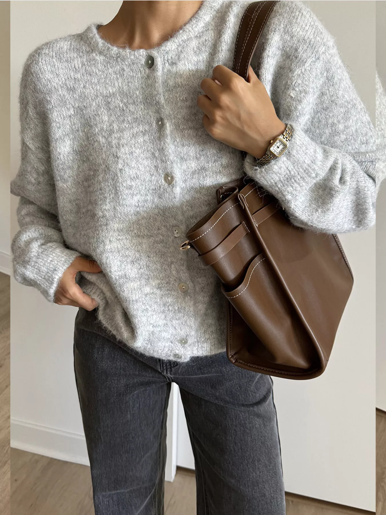 Button Up Long Sleeve Cardigan - Image 4