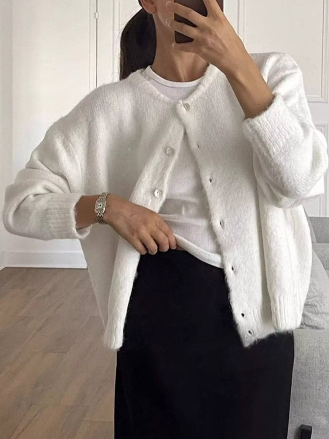 Button Up Long Sleeve Cardigan - Image 9