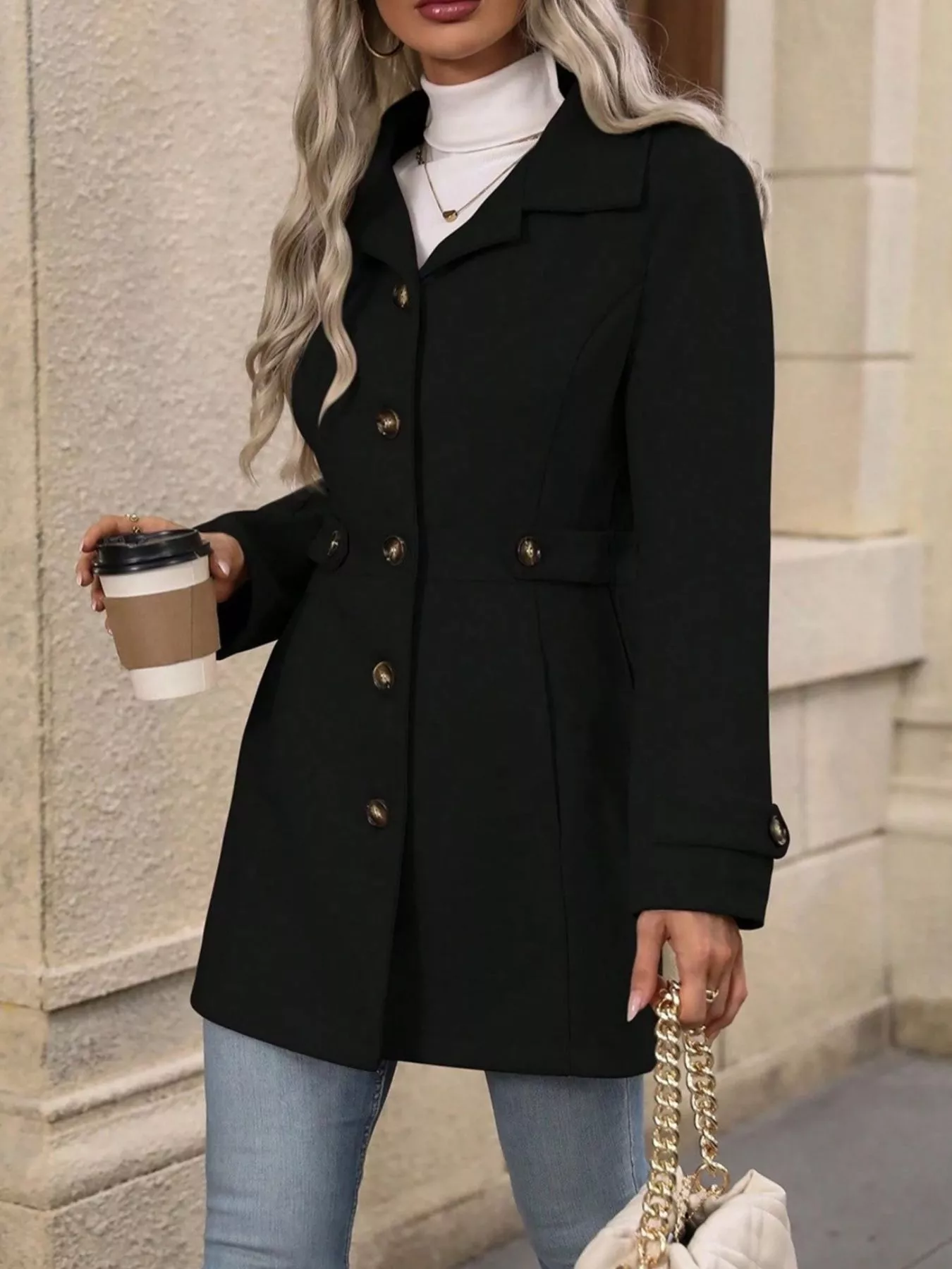 Button Up Long Sleeve Coat - Image 10