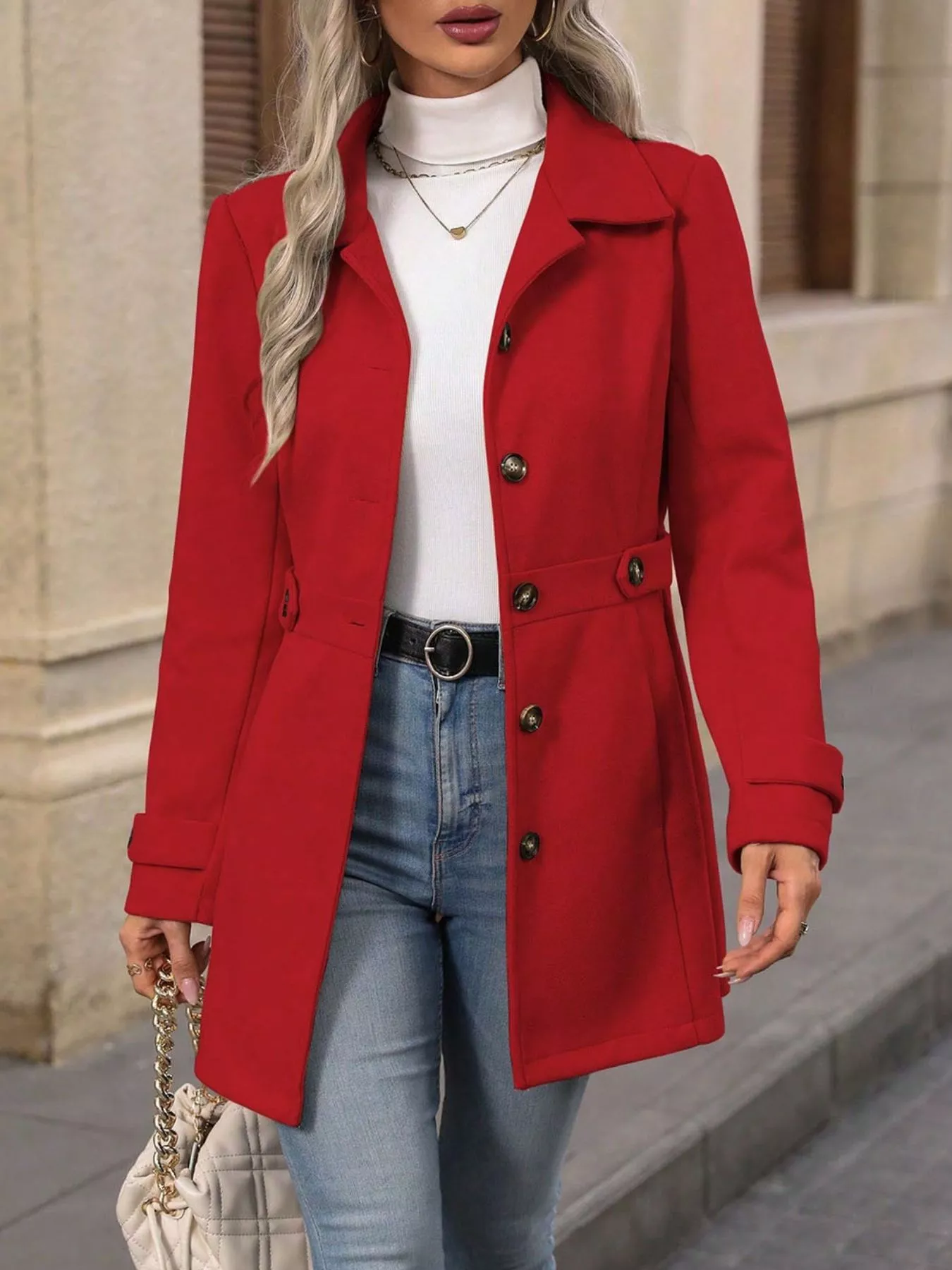 Button Up Long Sleeve Coat - Image 17