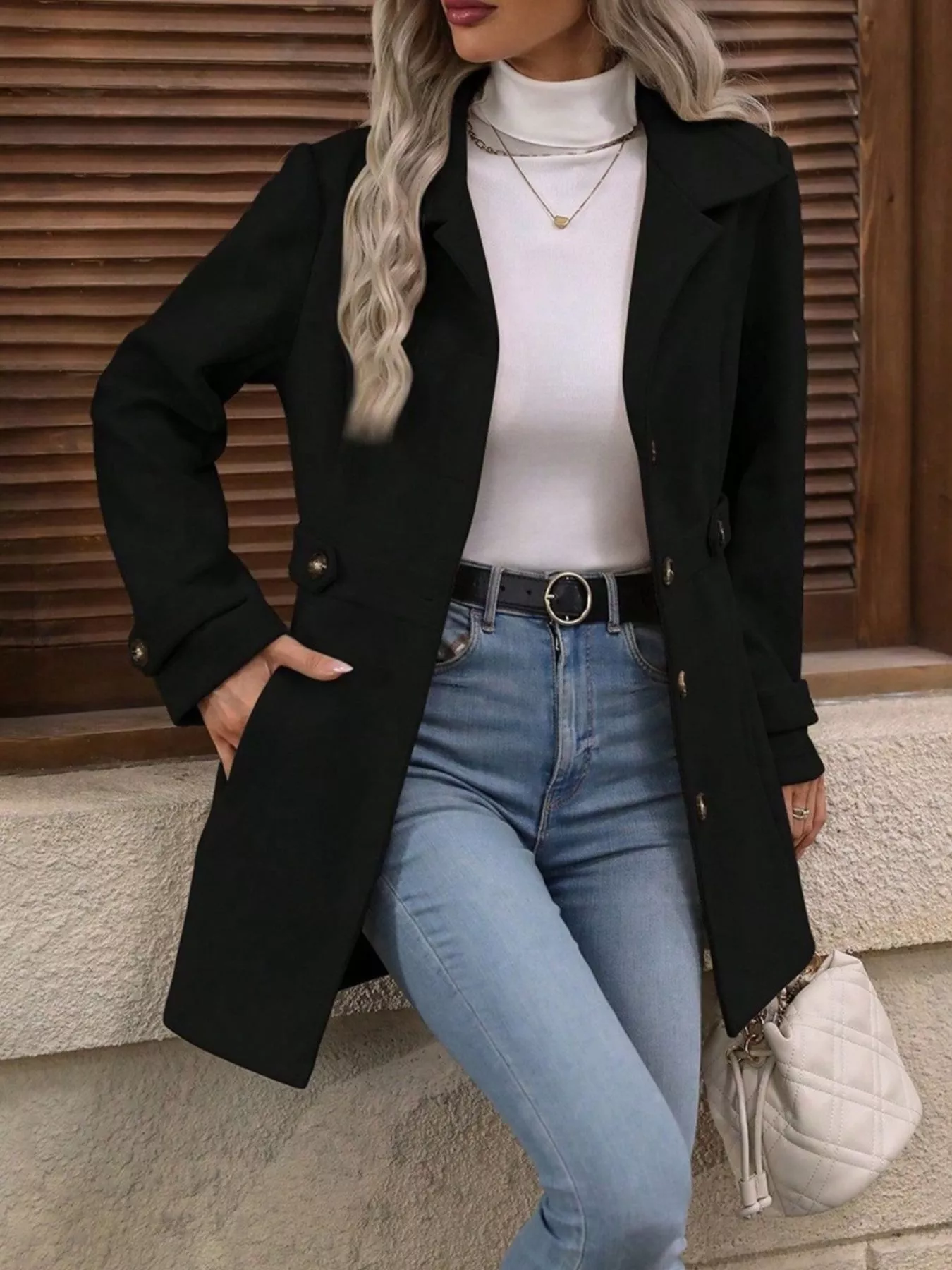 Button Up Long Sleeve Coat - Image 8