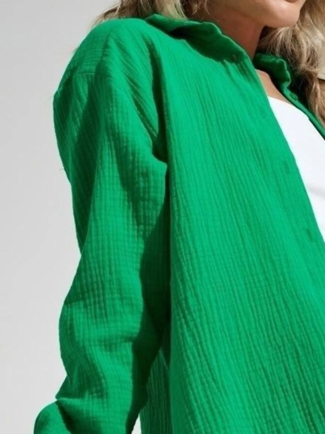 Button Up Long Sleeve Texture Shirt - Image 17