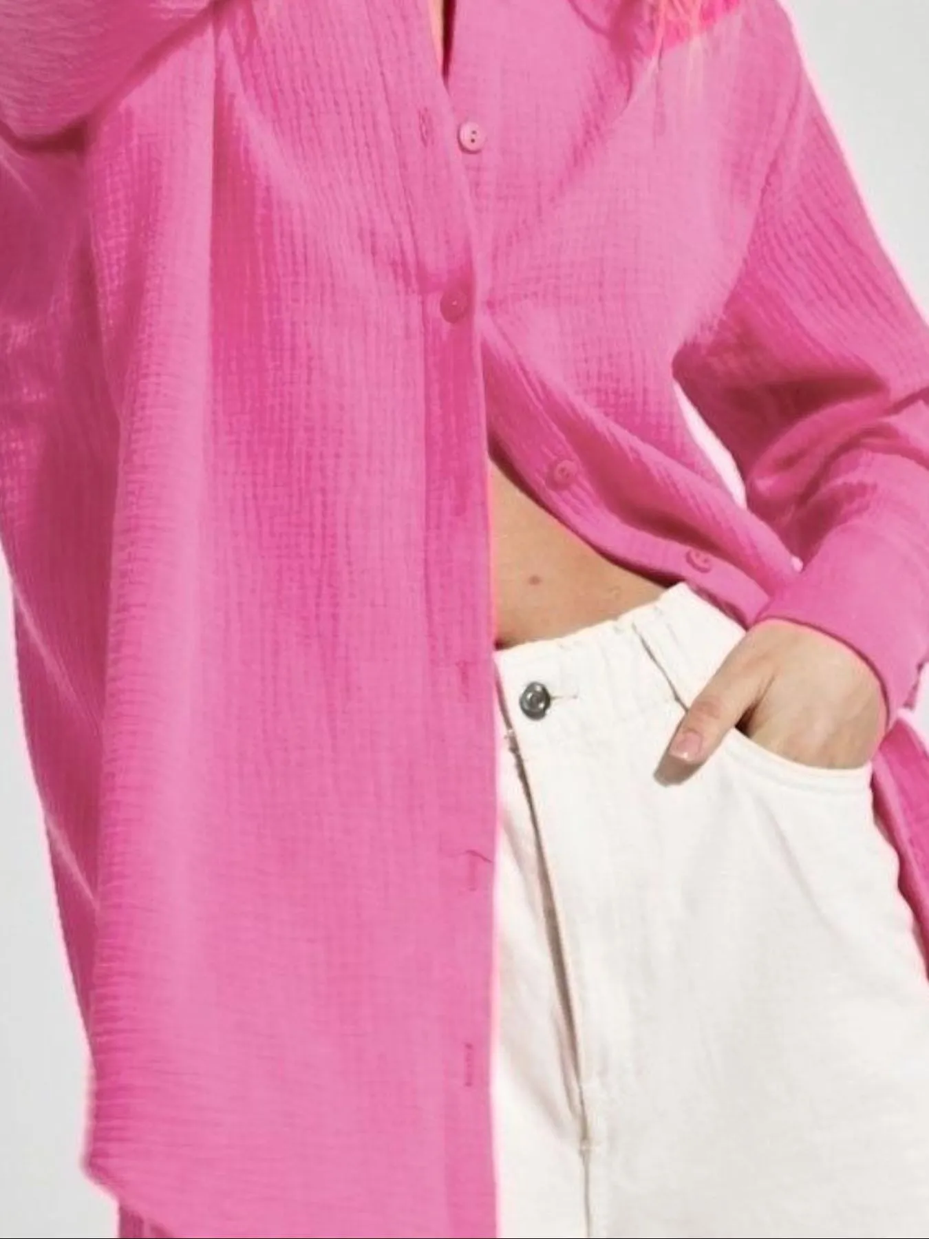 Button Up Long Sleeve Texture Shirt - Image 29