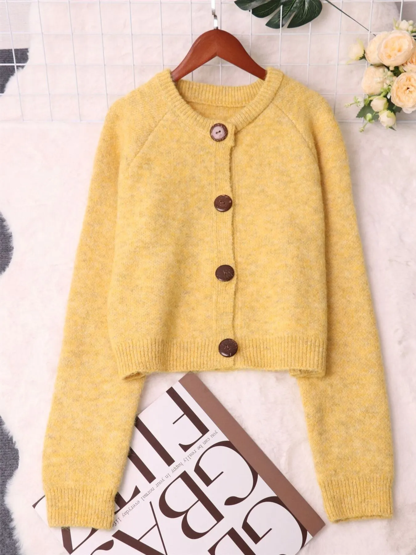Button-Up Raglan Sleeve Cardigan - Image 6