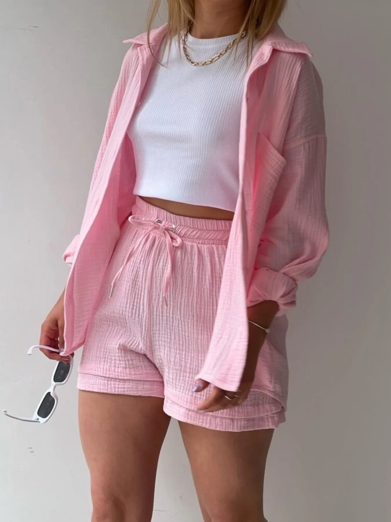 Button Up Shirt and Shorts Set - Image 22