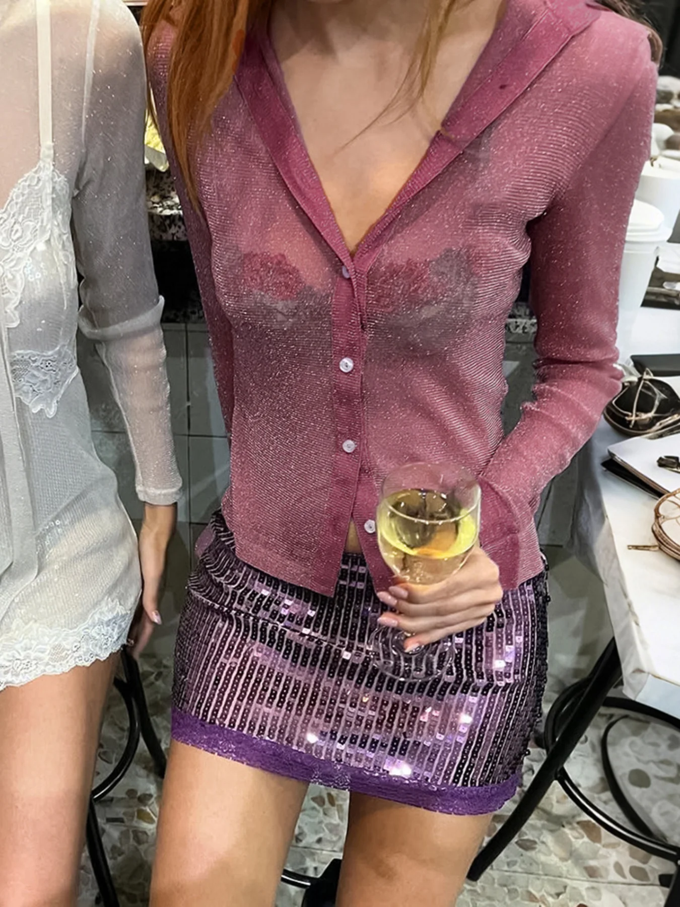 Button Up Shirt with Scarf - Image 6