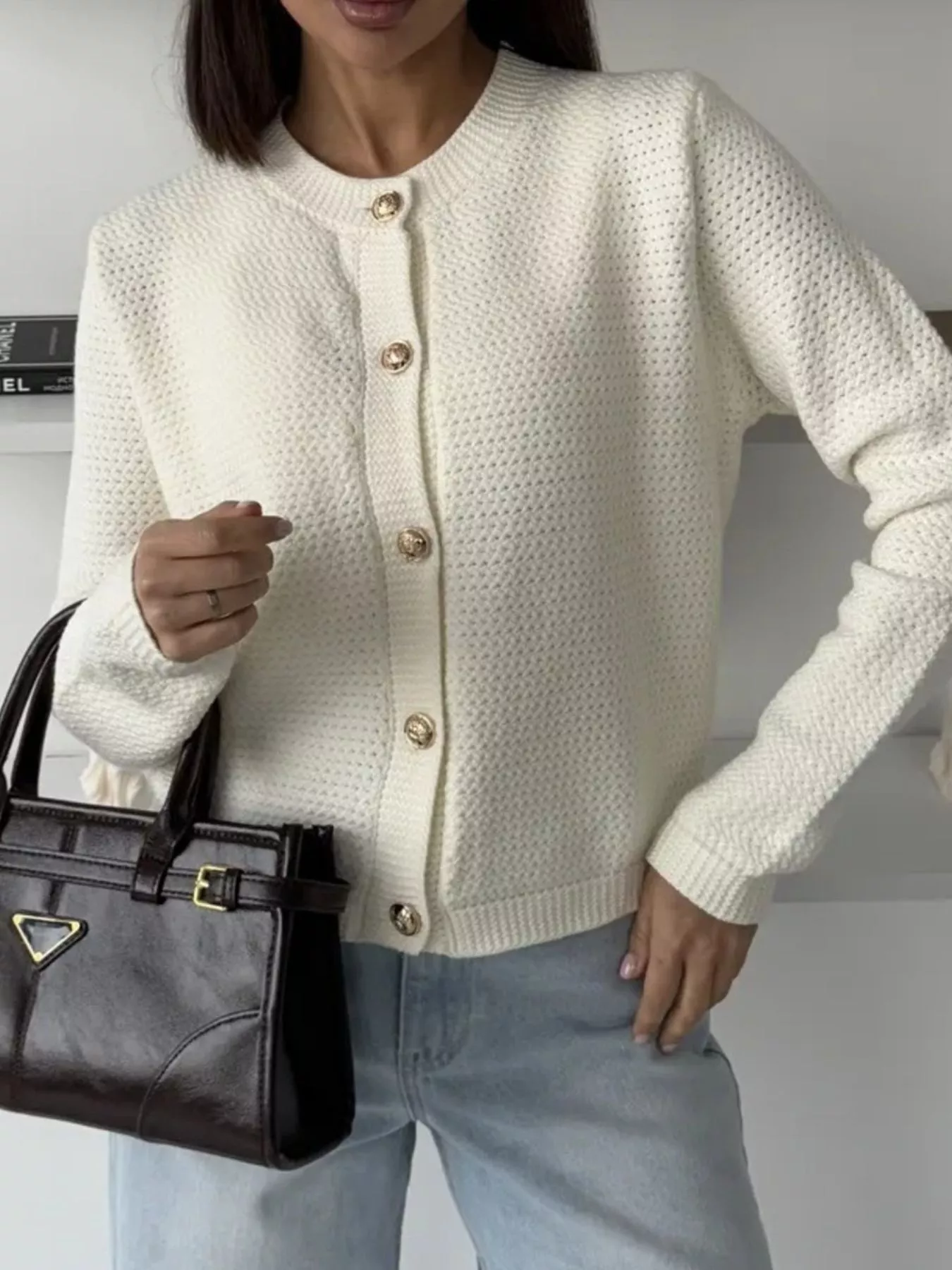 Button Up Texture Knit Cardigan - Image 10