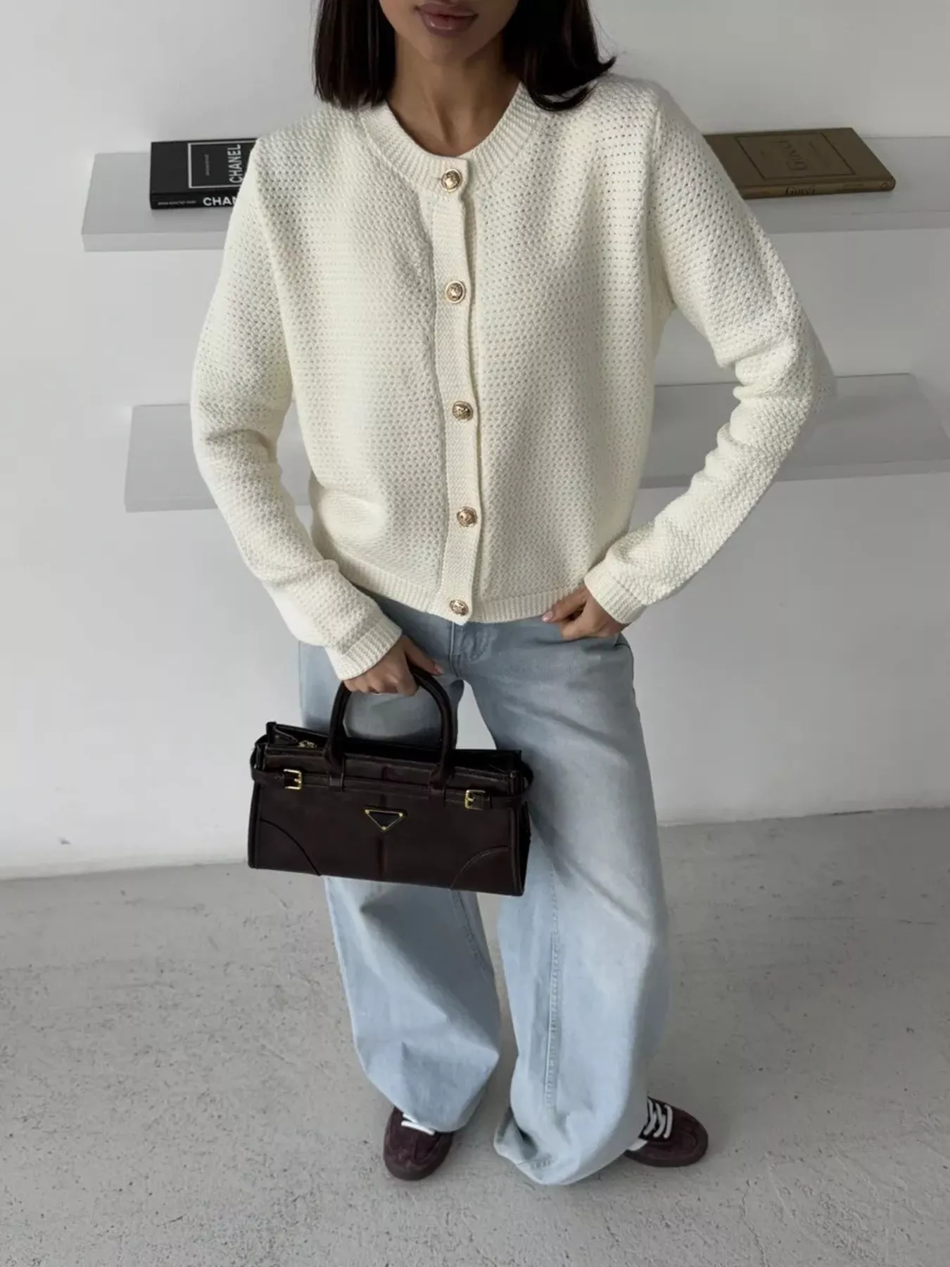 Button Up Texture Knit Cardigan - Image 12