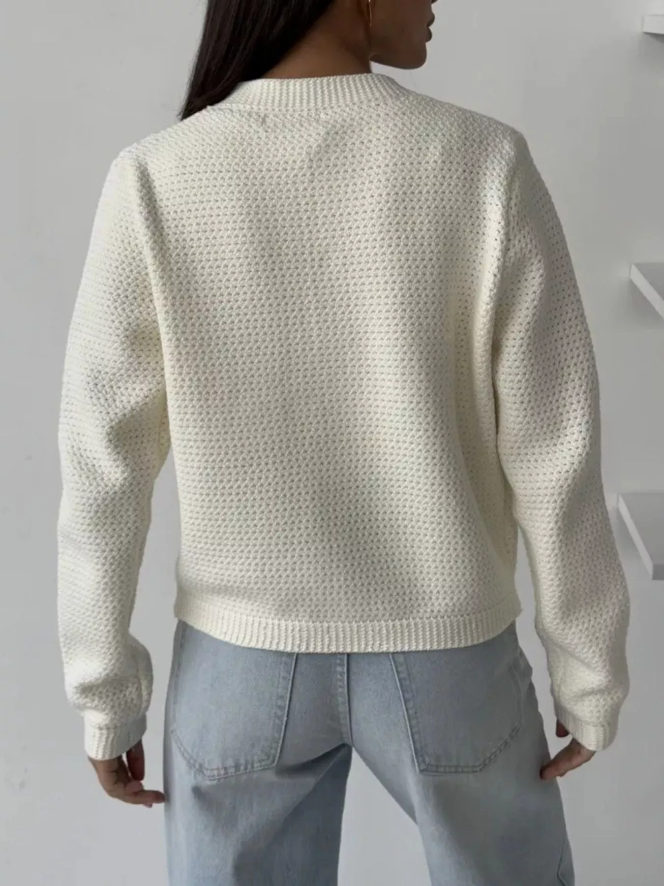 Button Up Texture Knit Cardigan - Image 8