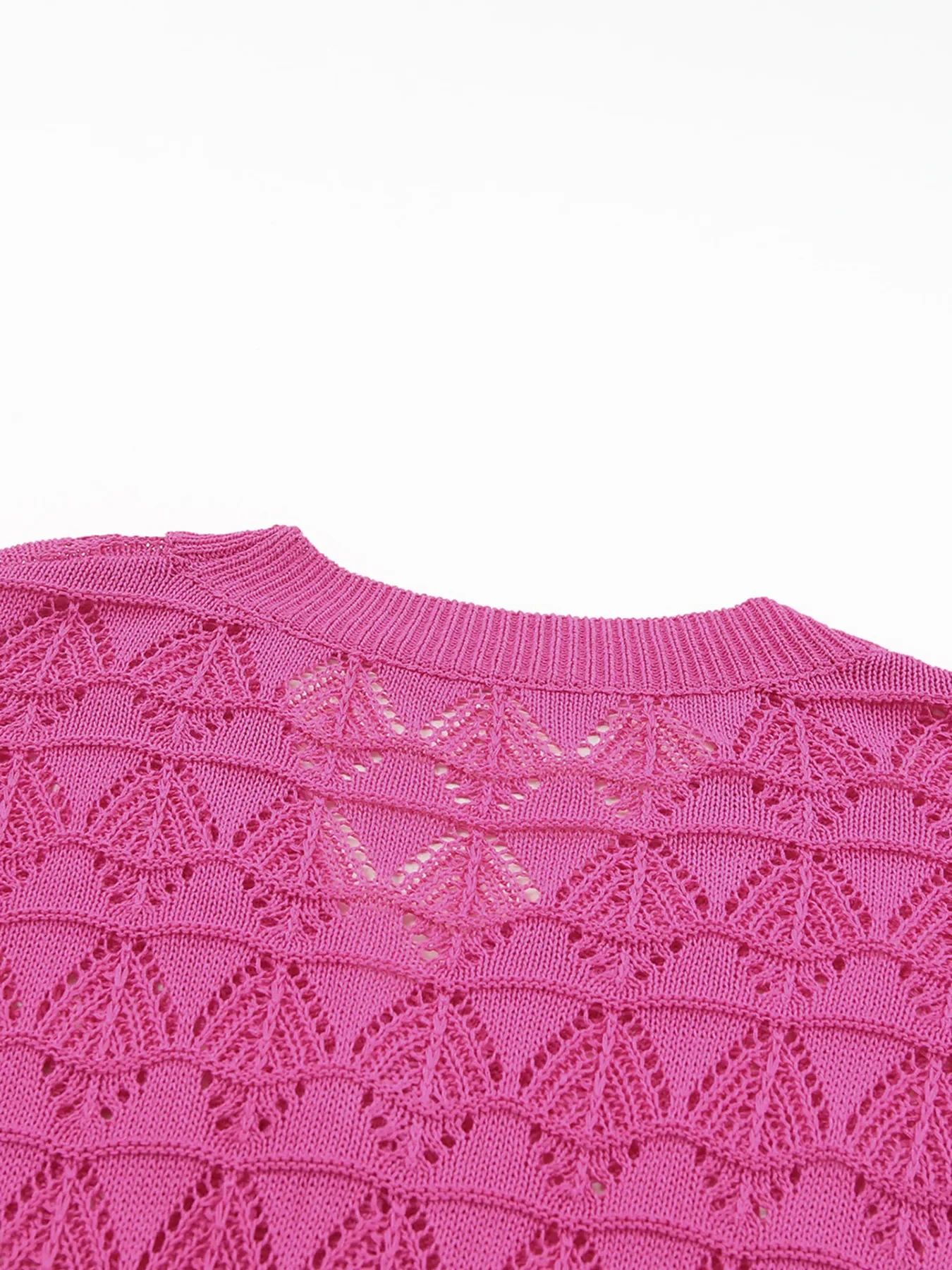 Buttoned Front Openwork Cardigan - Image 10