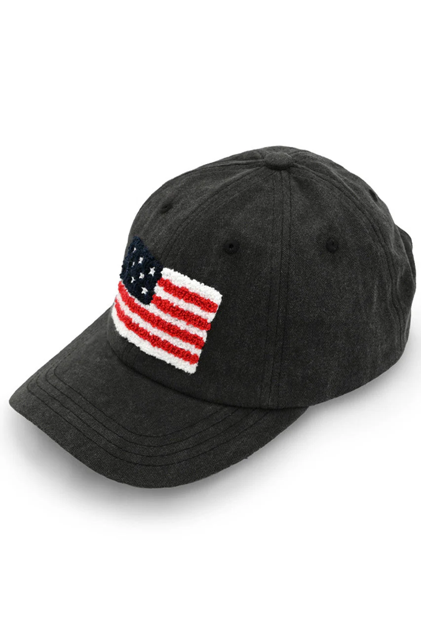 C.C American Flag Chenille Patch Baseball Cap - Image 2