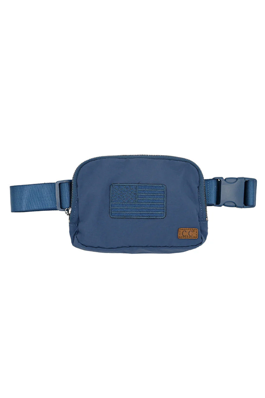 C.C American Flag Embroidery Patch Fanny Pack - Image 2