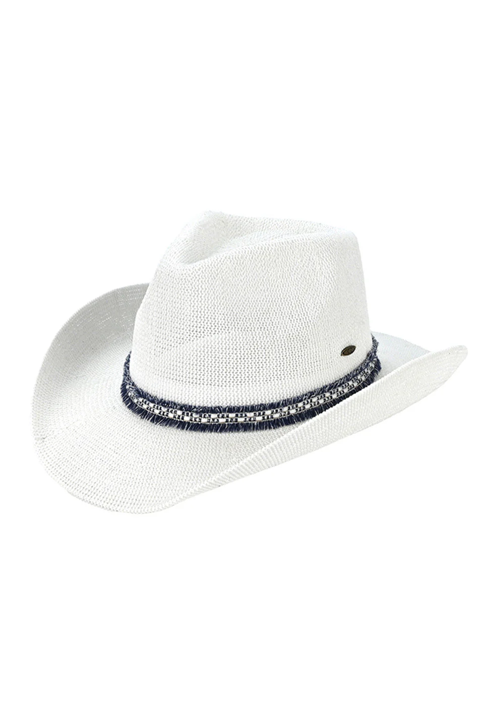 C.C Cowboy Hat With Fringe Trim Bands - Image 3