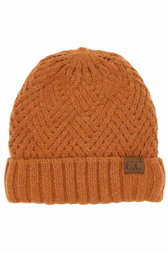 C.C Criss Cross Pattern Cuff Beanie Hats - Image 6